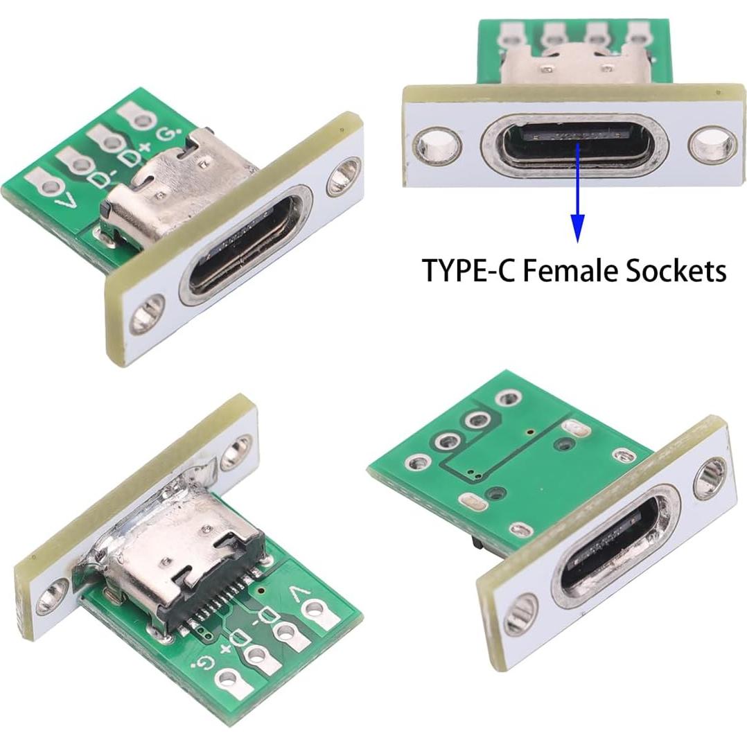 10 Conectores Femeninos Tipo C Teansic con Montaje en Panel
