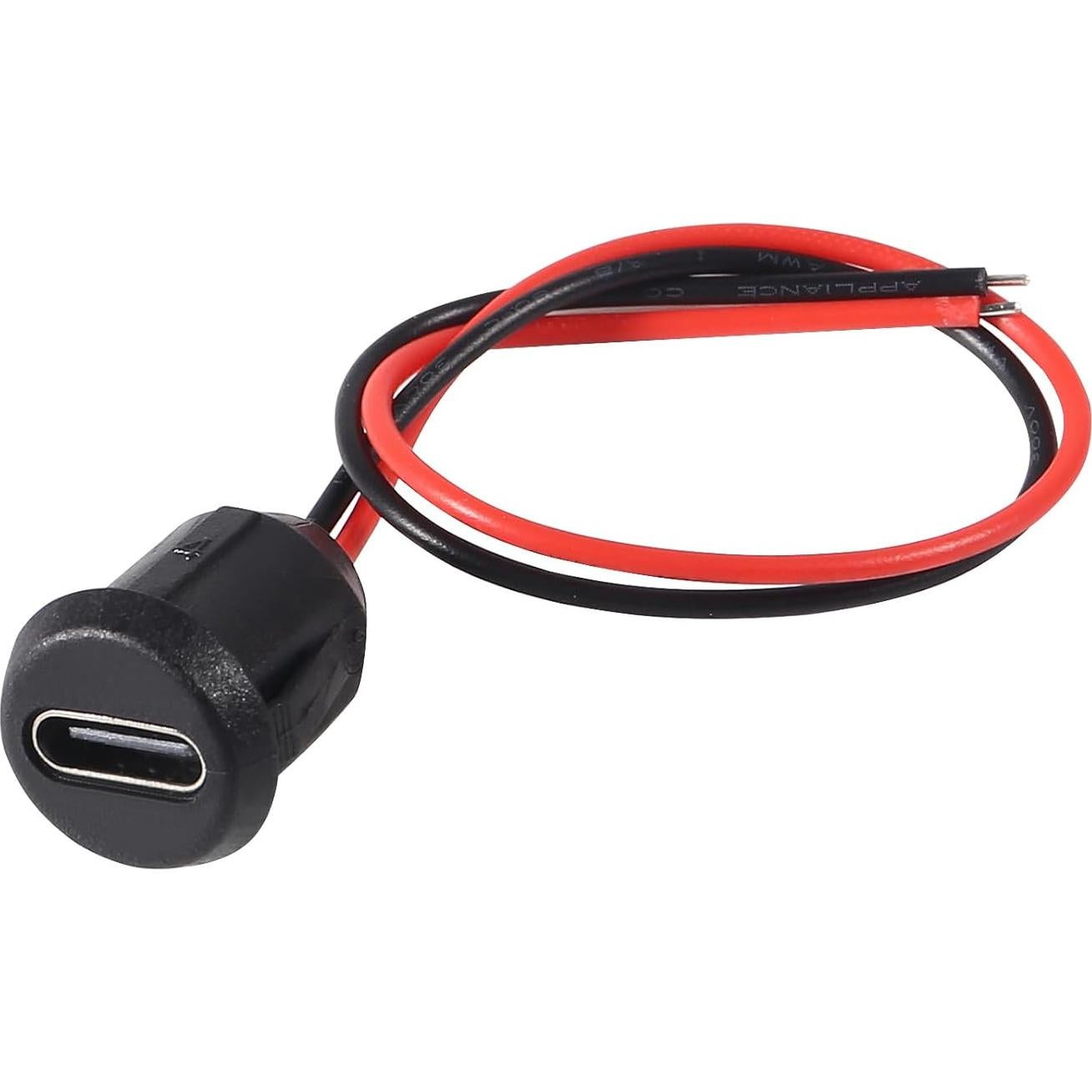 10 Conectores USB-C Hembrados DWEII 3A 30V 24AWG Negro