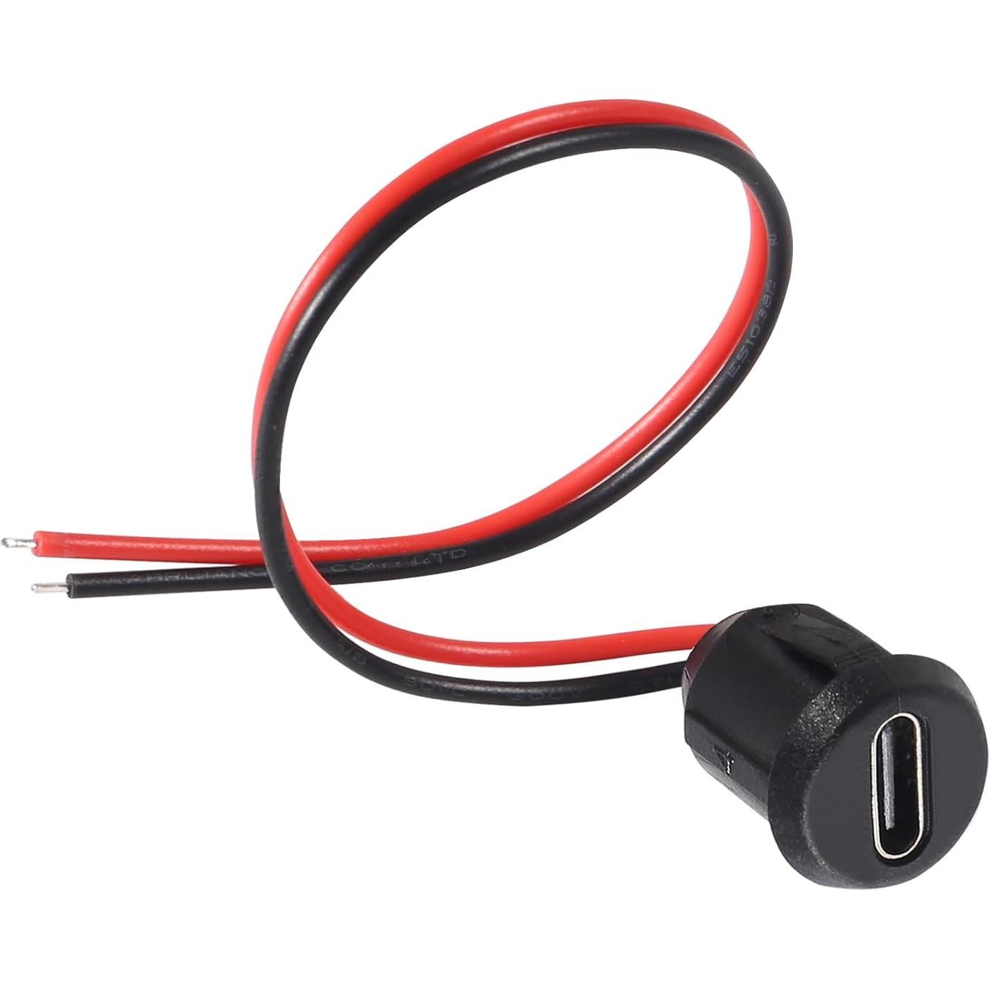 10 Conectores USB-C Hembrados DWEII 3A 30V 24AWG Negro