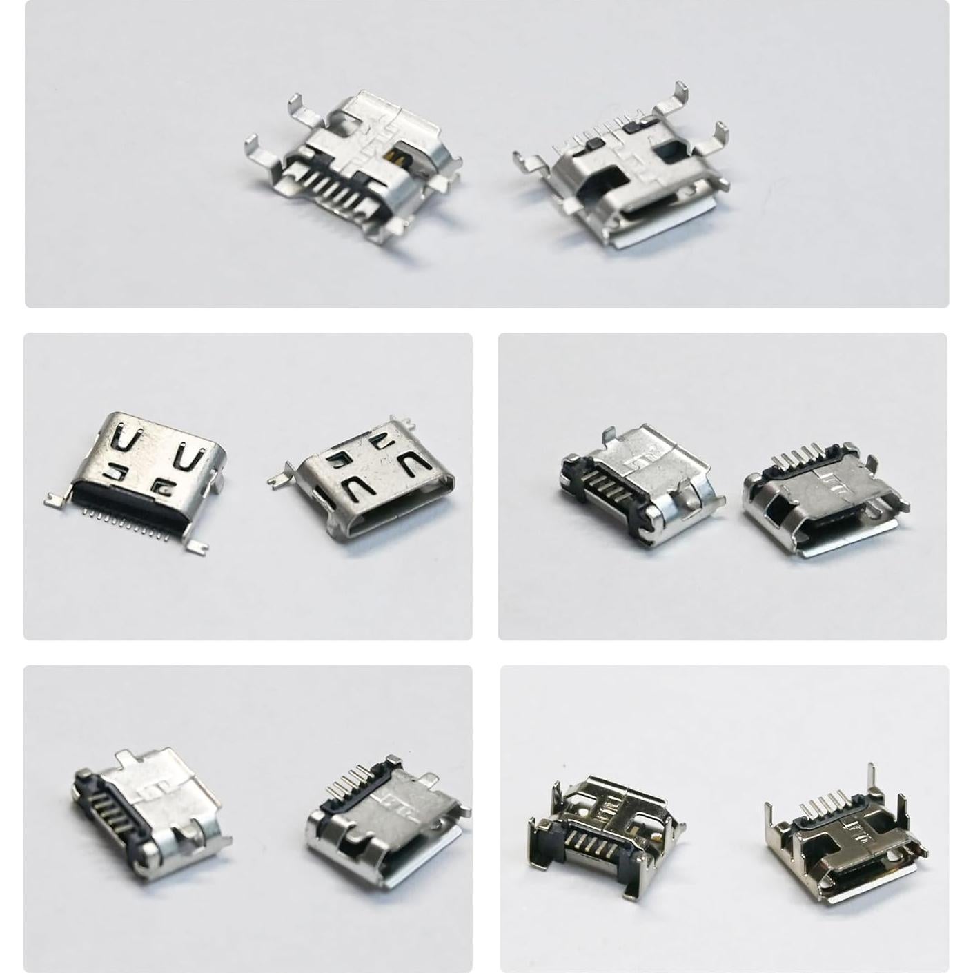 Set de 100 Conectores Femeninos Micro USB XUGERIP 5 Pines