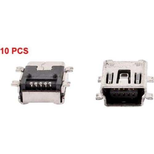 Conector Mini USB Tipo B Hembra 5 Pines uxcell - 10 Pcs