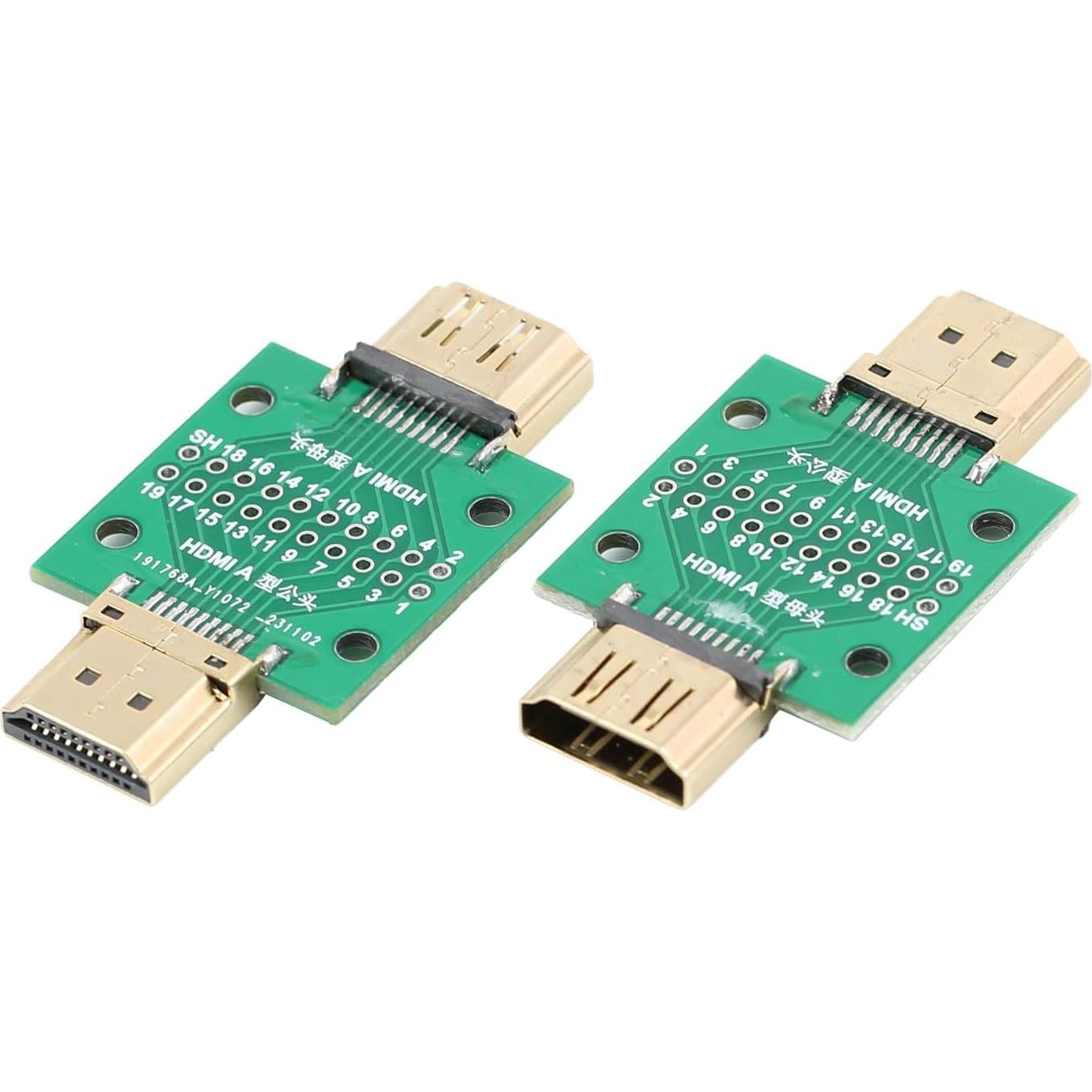 Conector HDMI Macho a Hembra 2 Pcs Cermant 19 Pines