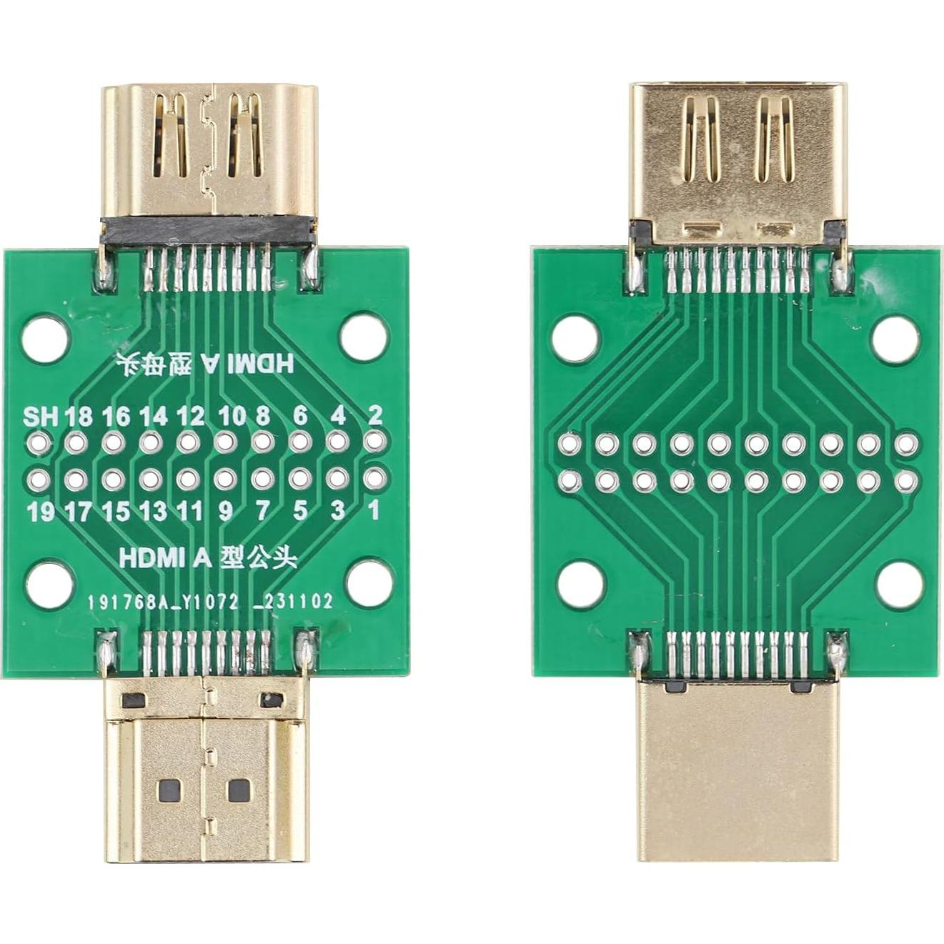 Conector HDMI Macho a Hembra 2 Pcs Cermant 19 Pines
