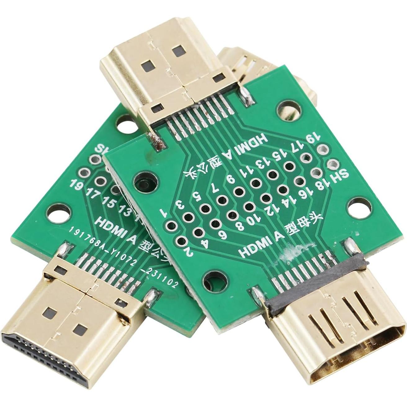 Conector HDMI Macho a Hembra 2 Pcs Cermant 19 Pines