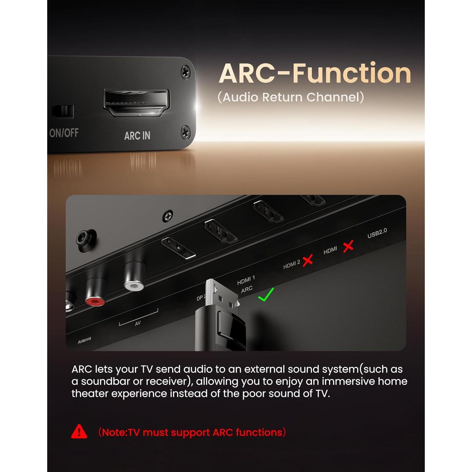 Extractor de Audio HDMI ARC Avedio Links 192KHz a TOSLINK RCA