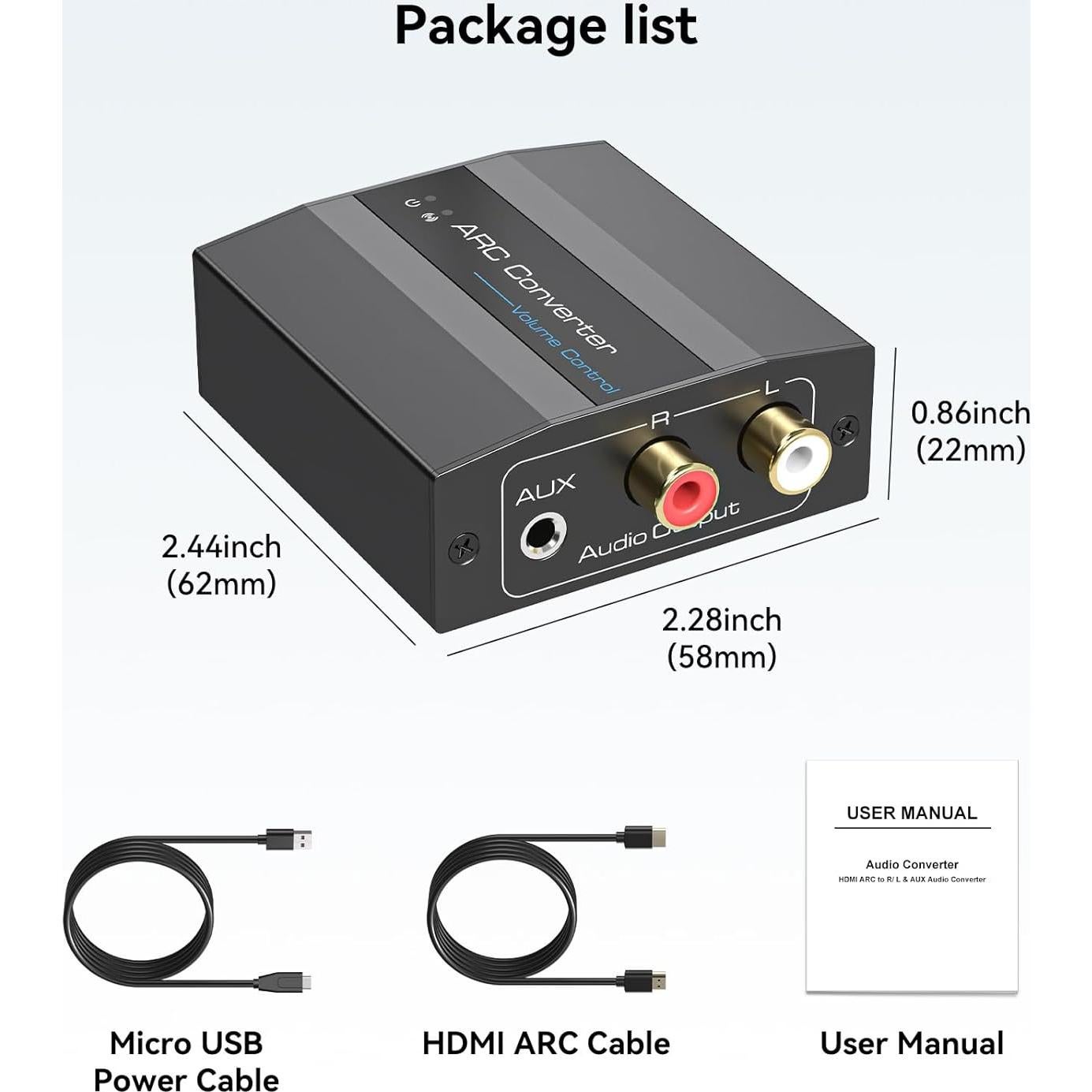 Adaptador HDMI ARC 4K 60Hz XPTSFDU con Audio L/R y 3.5mm