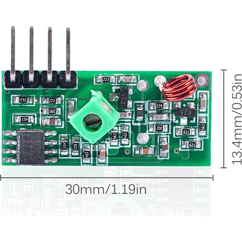 Kit Transmisor y Receptor RF Inalámbrico HiLetgo 433MHz 5 Pcs