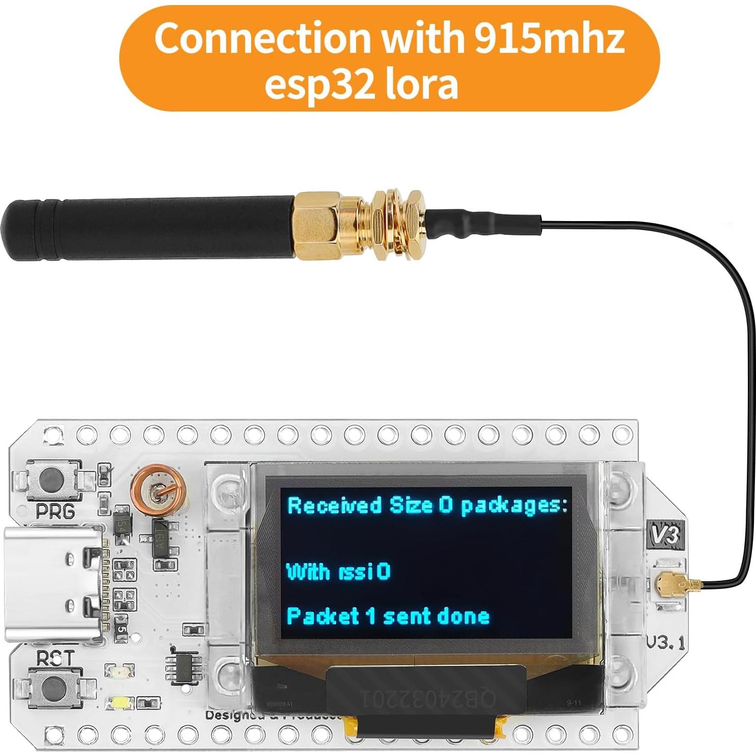 6 Antenas LoRa 915MHz 2dBi U.FL a SMA Meshnology