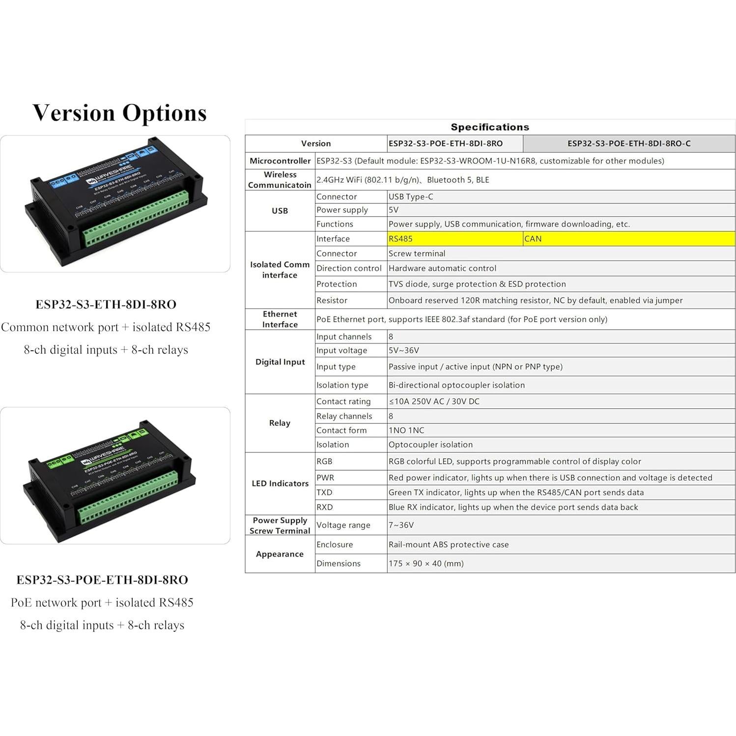 Módulo Relé WiFi UeeKKoo ESP32-S3 8 Canales 240MHz