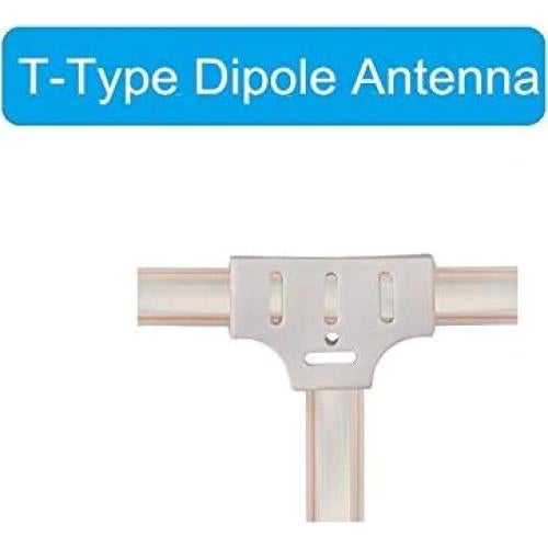 Antena FM 300 Ohm Ancable Tipo T 1.8m para Receptores Estéreo