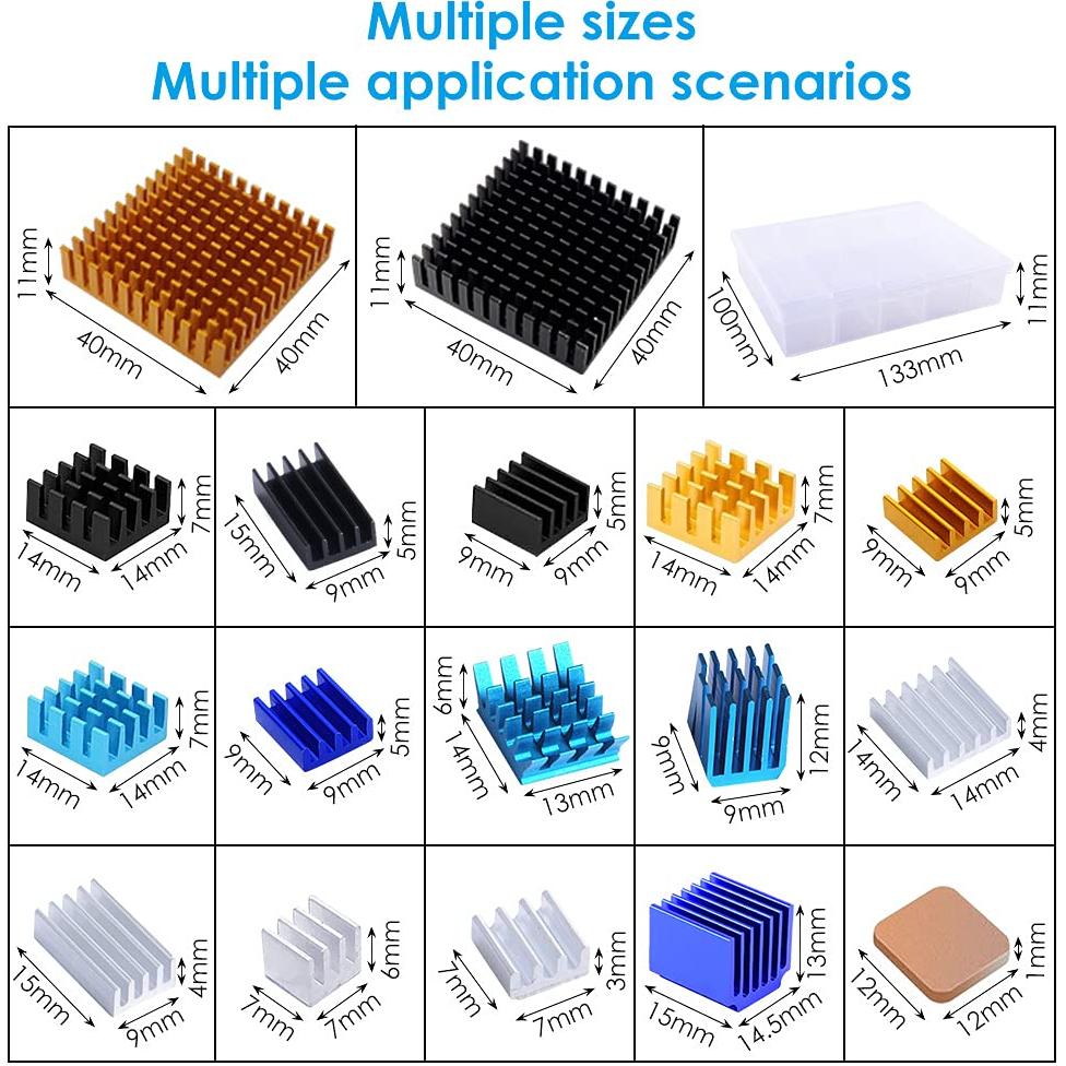Kit de 102 Disipadores de Calor GeeekPi para Raspberry Pi y Electrónica