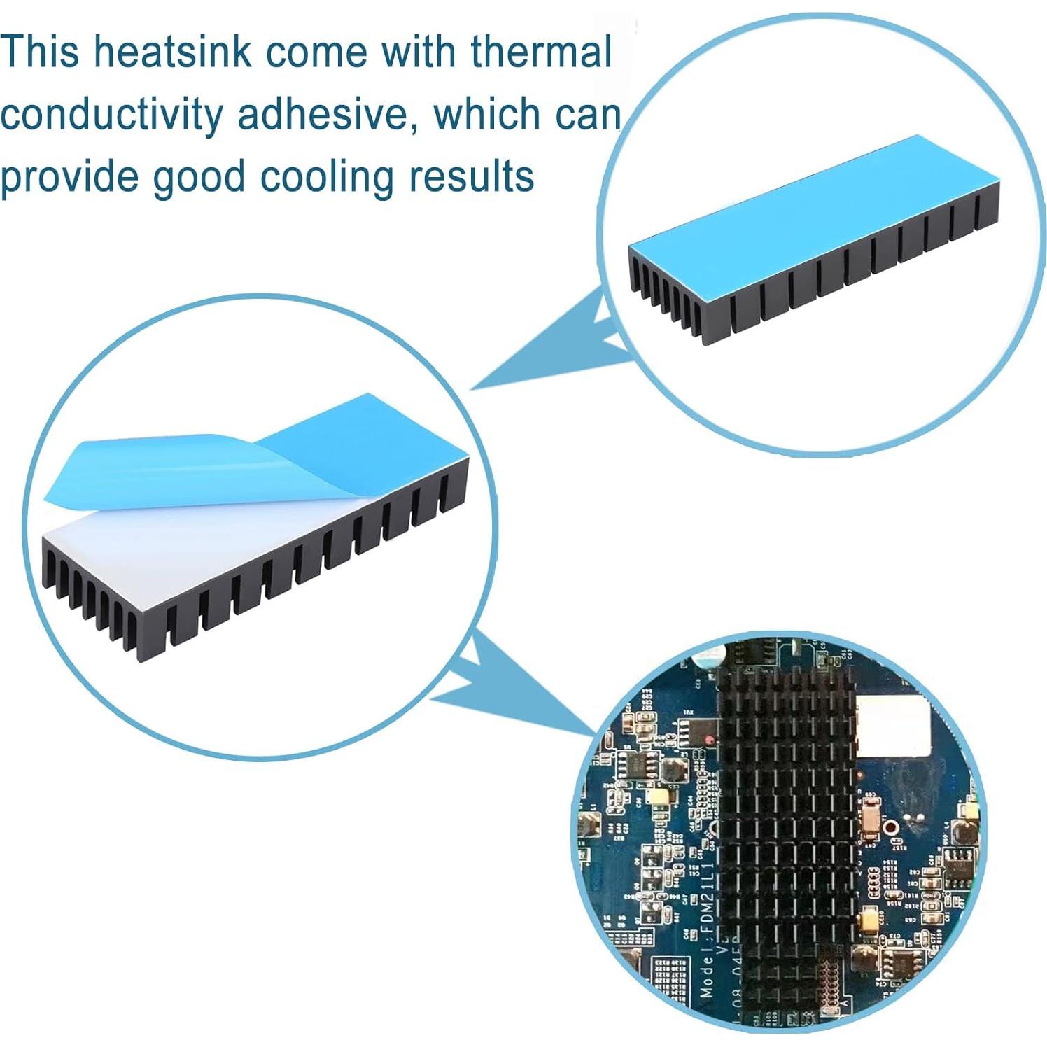 Disipador de Calor Aluminio Awxlumv 70x25x10mm 2Pcs
