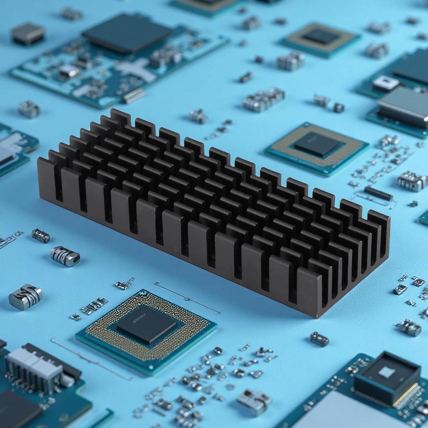 Disipador de Calor Aluminio Awxlumv 70x25x10mm 2Pcs