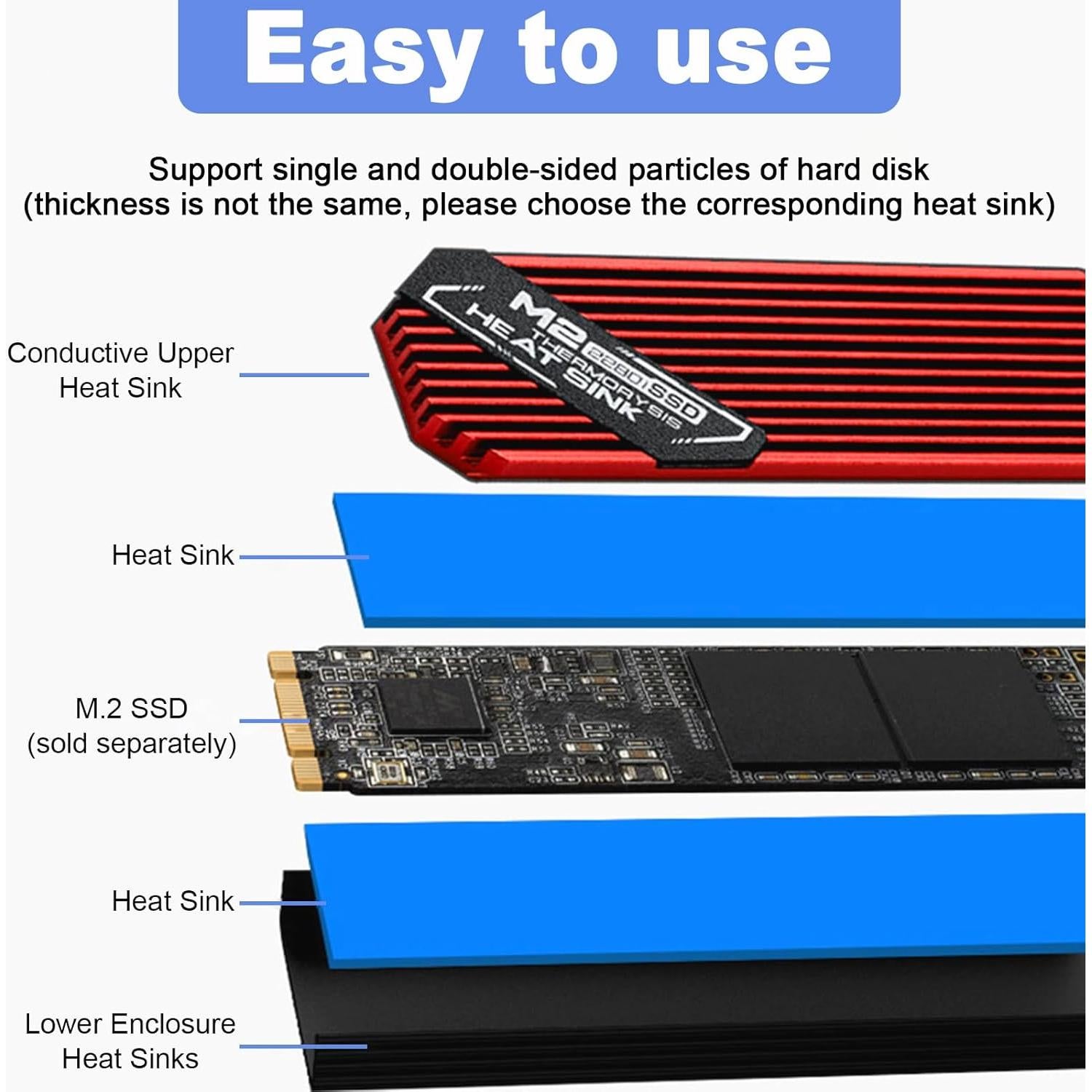 Enfriador M.2 2280 ASTARON con Disipadores y Almohadillas