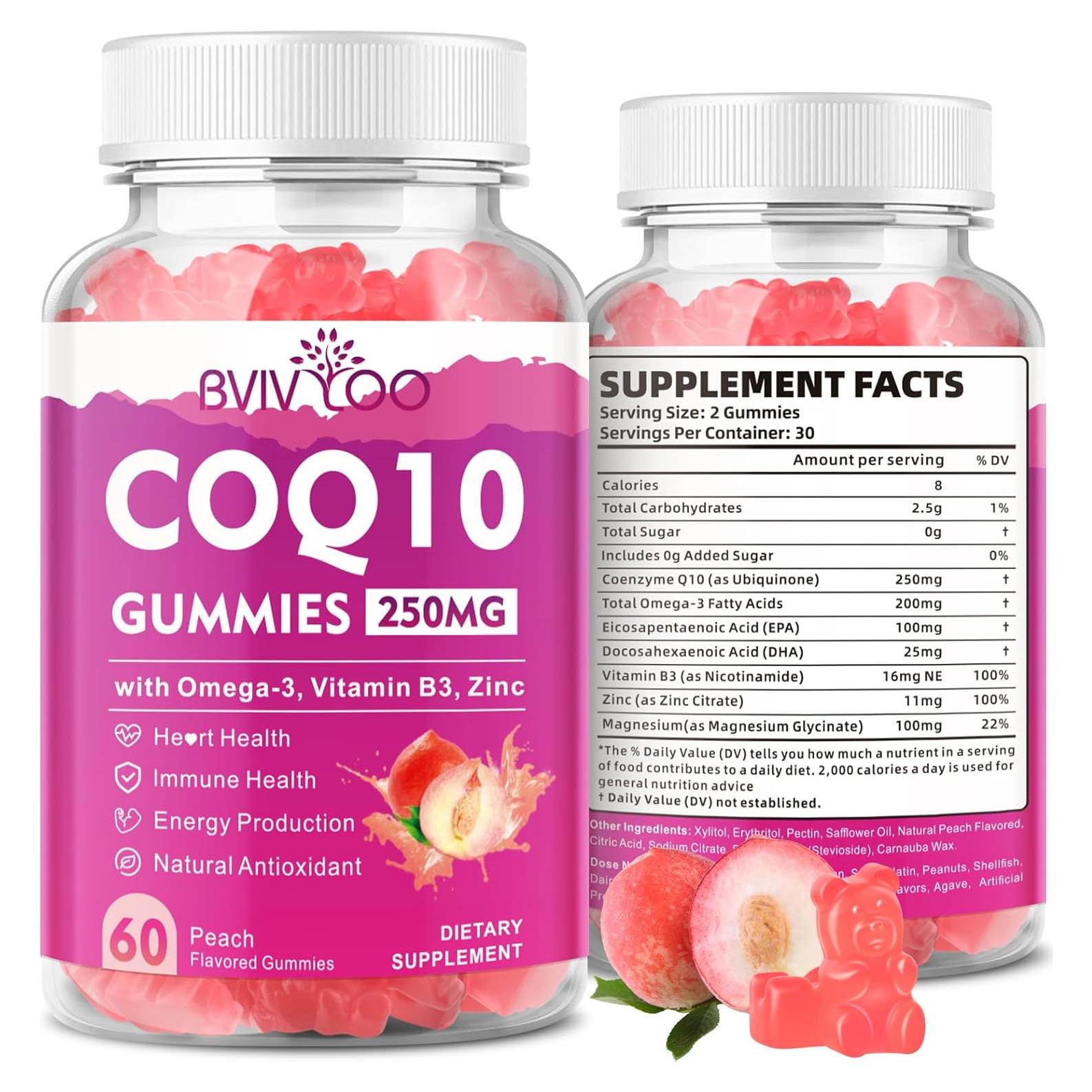 Gomitas CoQ10 Sin Azúcar 250mg BVIVLOO - 60 Unidades