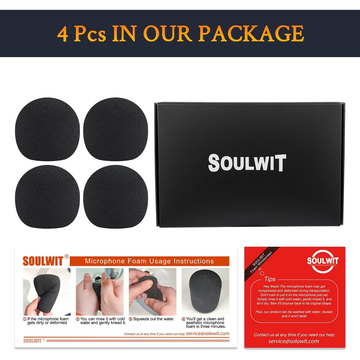 Filtros Pop para Micrófonos SOULWIT 4Pcs - Compatible con SM58/BETA 58A