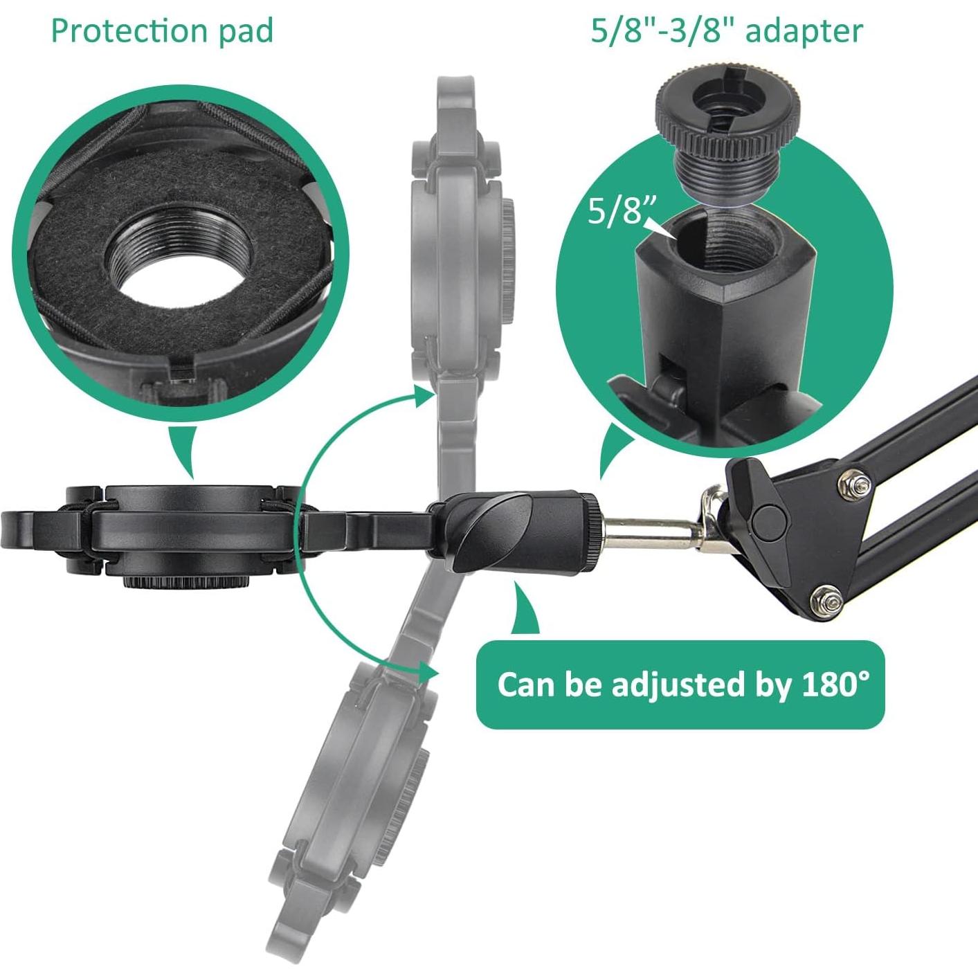 Soporte de choque Rigych AT2020 con filtro pop y espuma