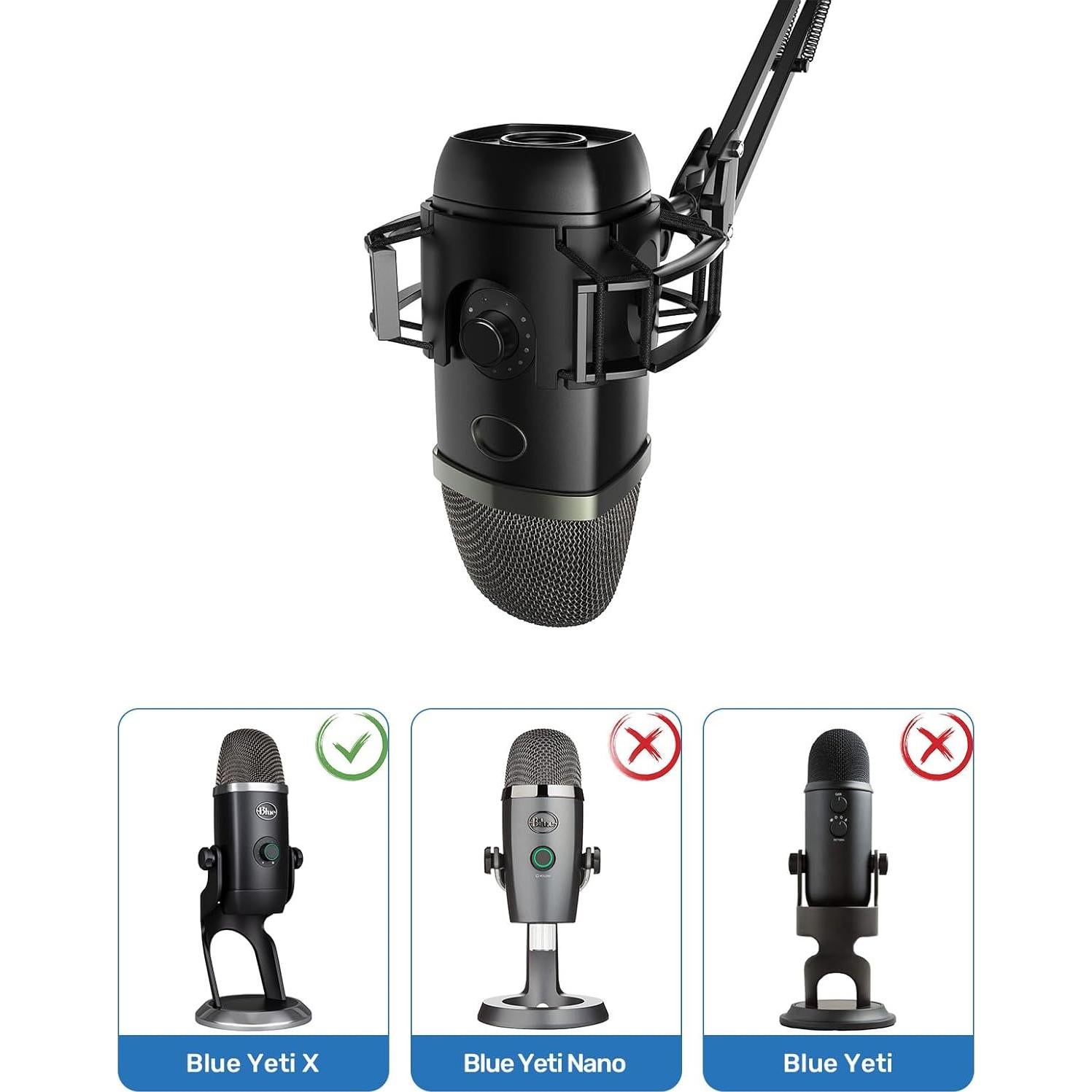 Soporte de choque Borenbuir para micrófono Blue Yeti X