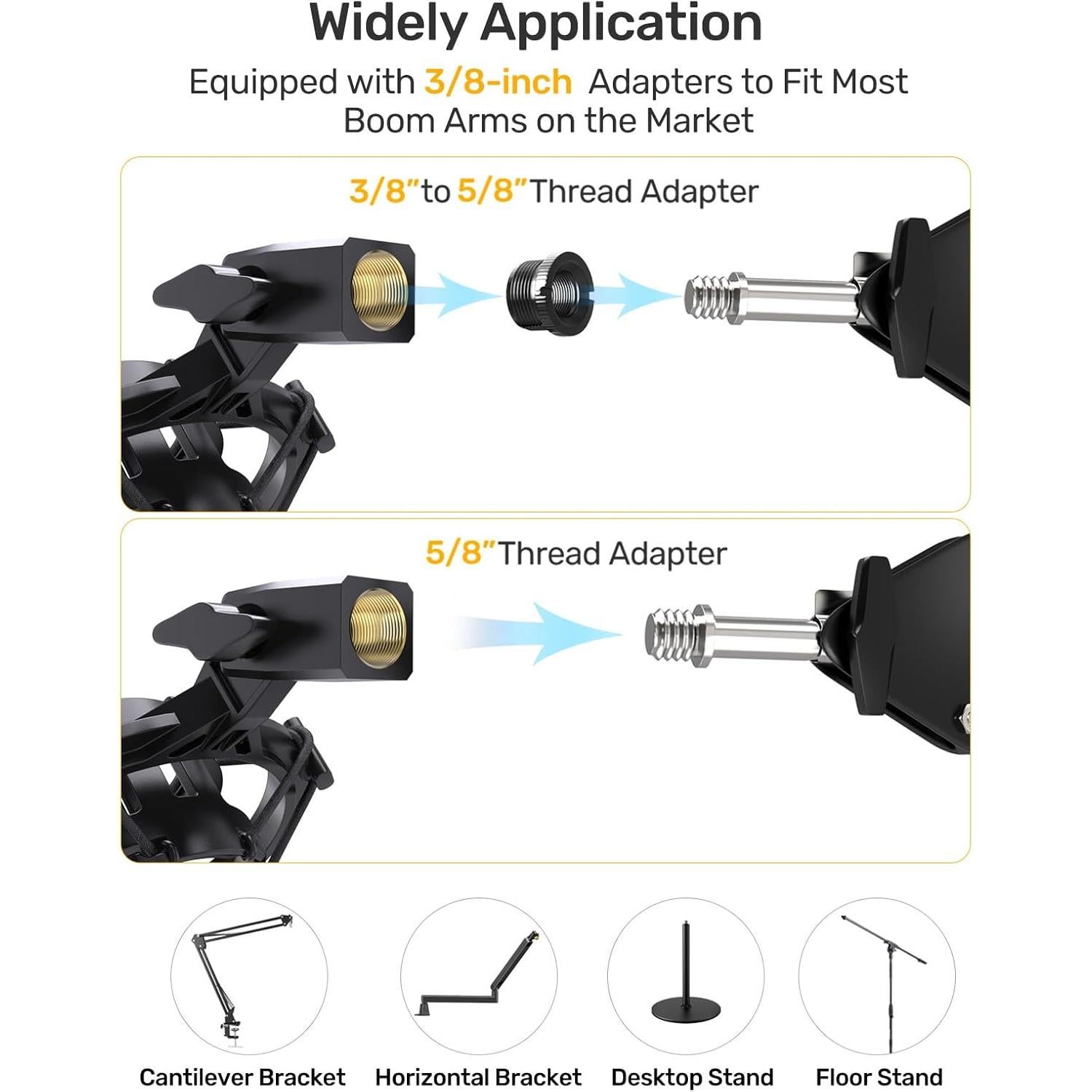 Soporte de micrófono AT2020 con filtro anti-pop y suspensión