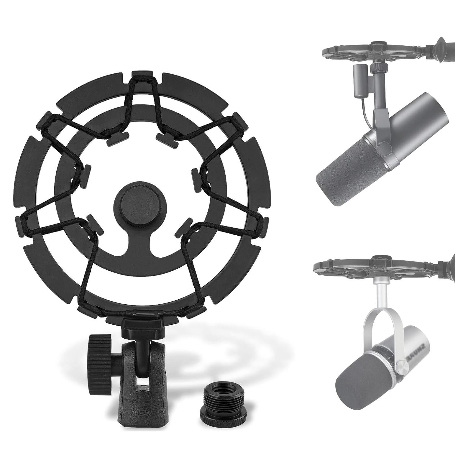 Soporte de Micrófono Geekria para Shure MV7, SM7B, MV7X Negro