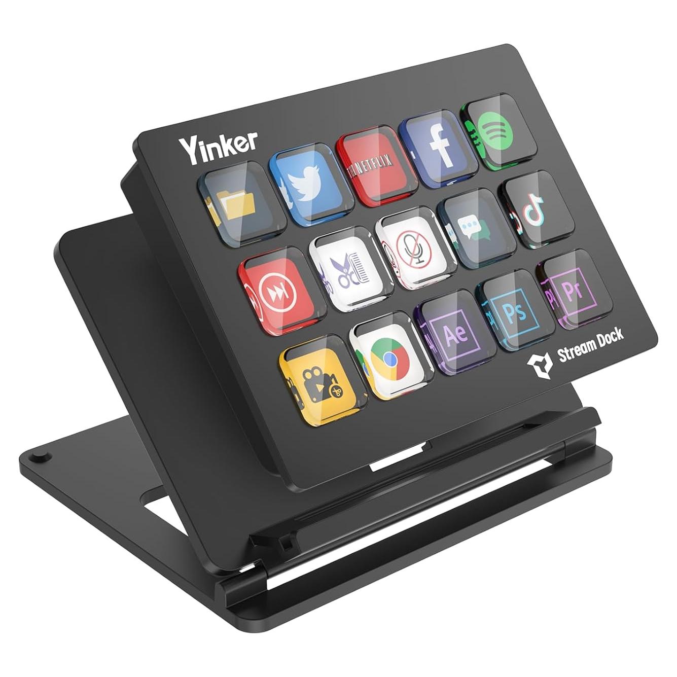 Controlador de Streaming Yinker LZK1-A 15 Teclas LCD Personalizables