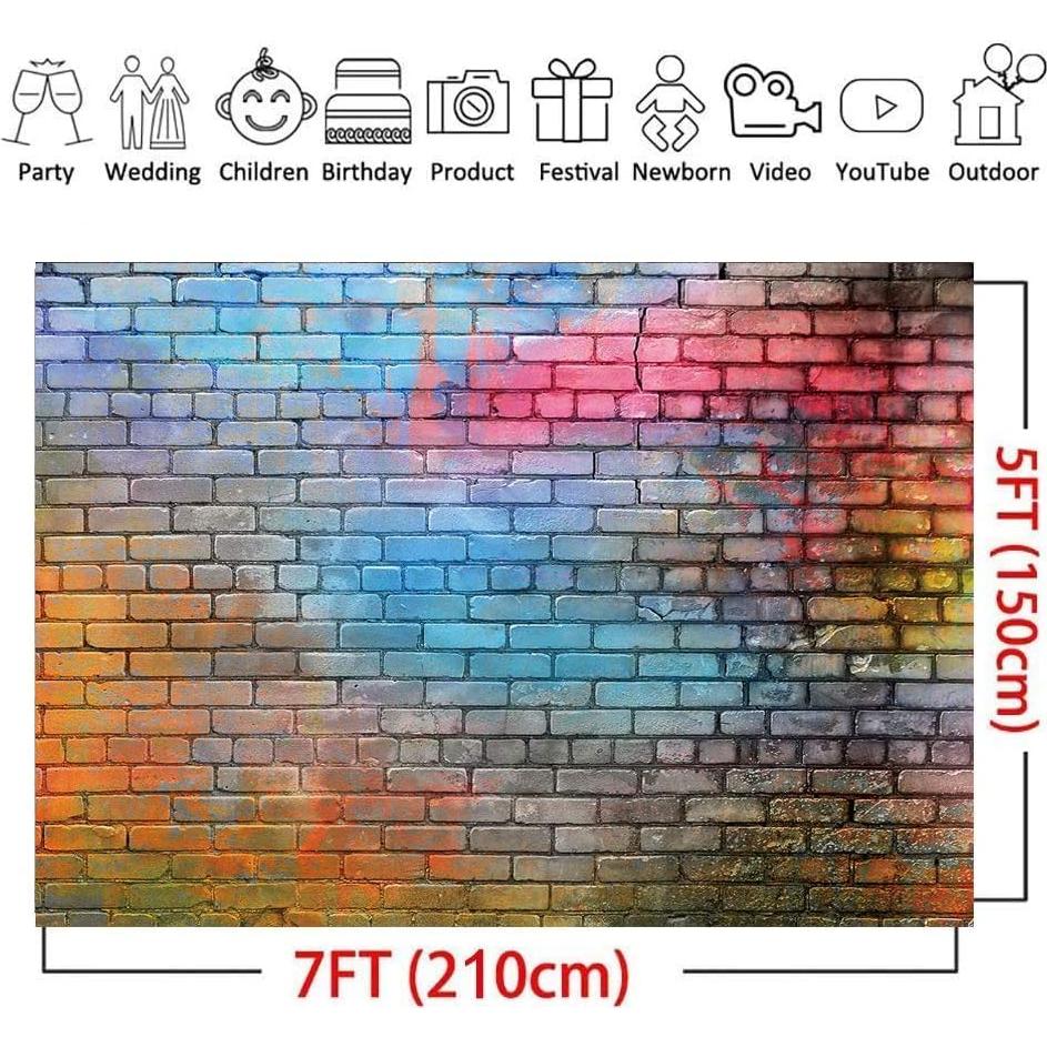 Fondo de Foto Vinilo Graffiti Colorido LTLYH 213x152cm