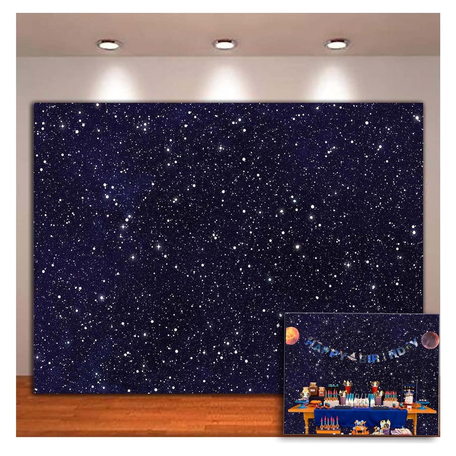 Fondo Fotográfico XLL 7x5ft Cielo Estrellado Fiesta Cumpleaños