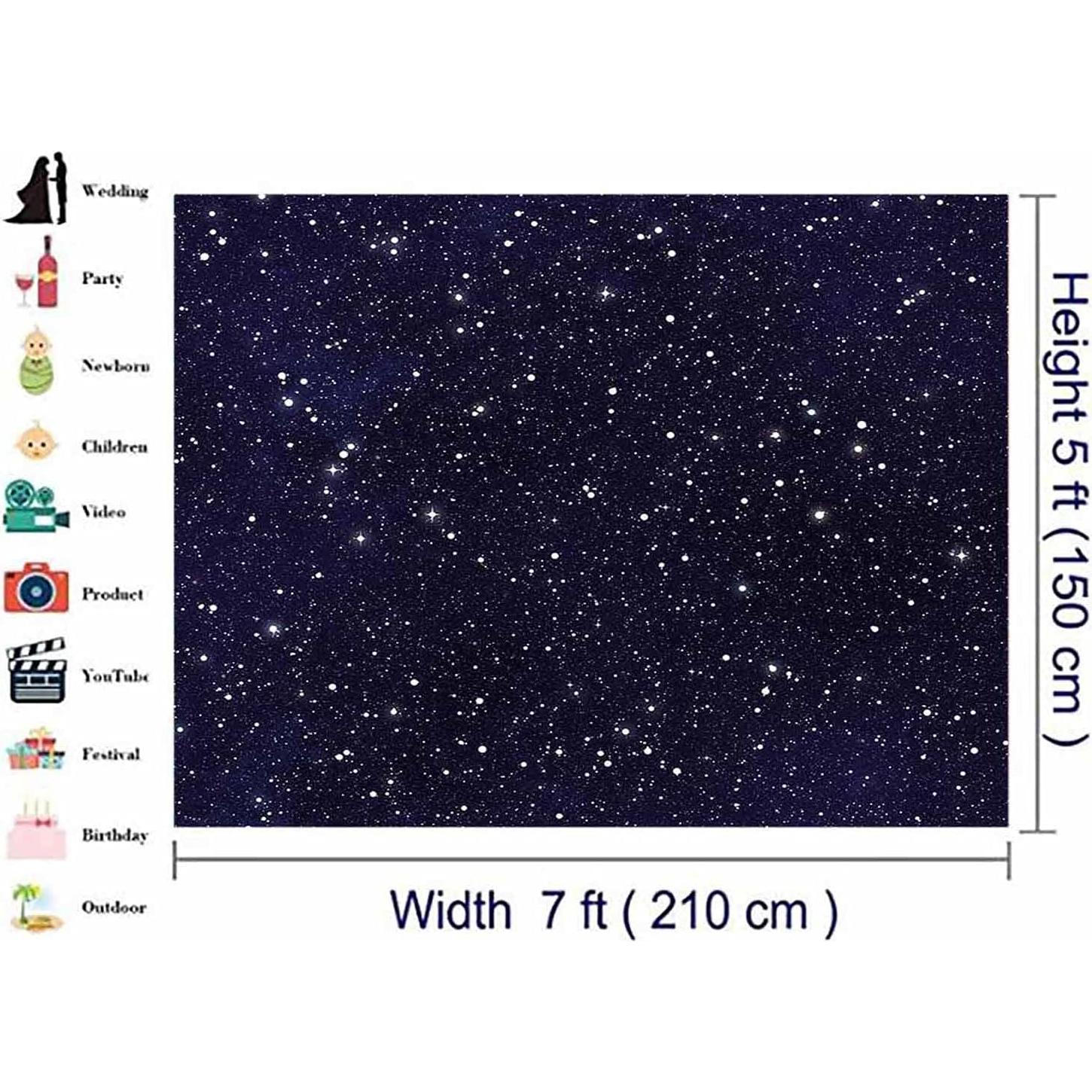 Fondo Fotográfico XLL 7x5ft Cielo Estrellado Fiesta Cumpleaños