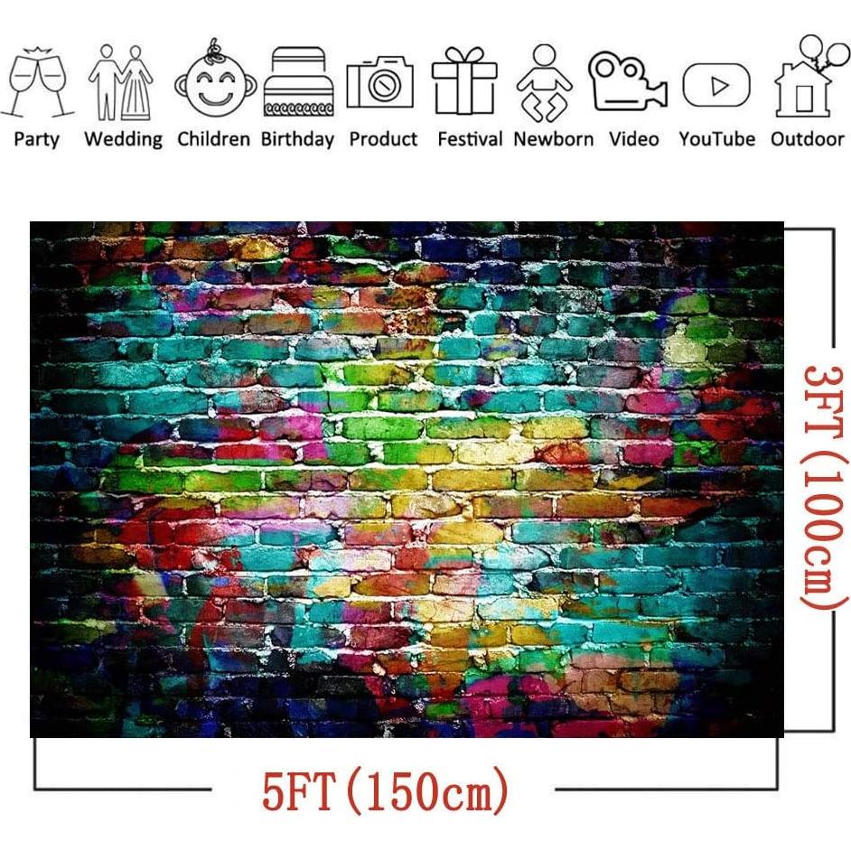 Fondo de Fotografía Vinilo 150x100cm Ladrillos Coloridos Art Studio