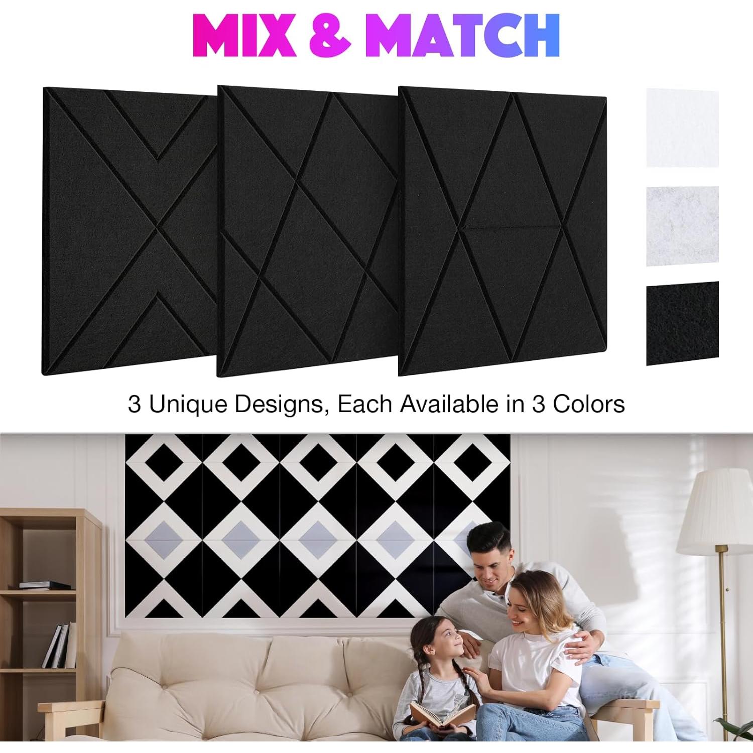 Paquete de 18 Paneles Acústicos Autoadhesivos Sonic Acoustics 30x30cm