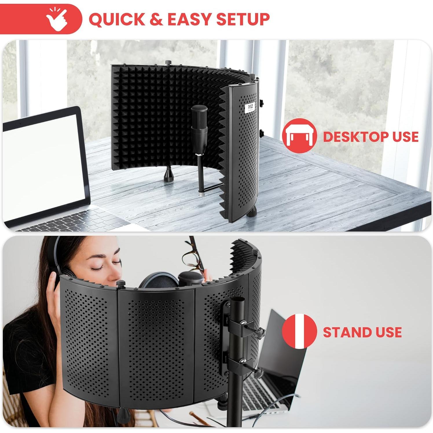 Filtro Acústico Pyle Studio 5 Paneles 44x41x16 cm Aislamiento