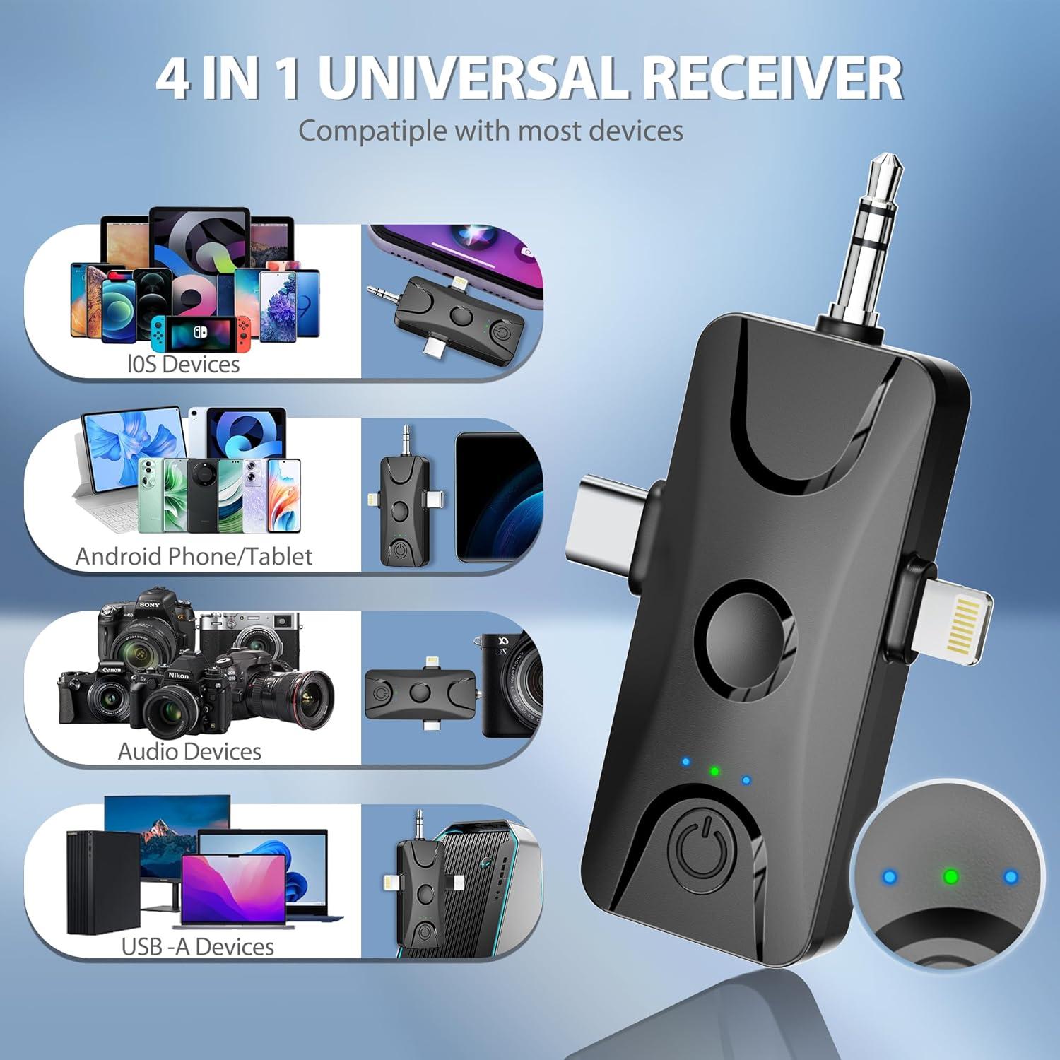 Micrófono Lavalier Inalámbrico Dralud M1 48kHz 30.48m