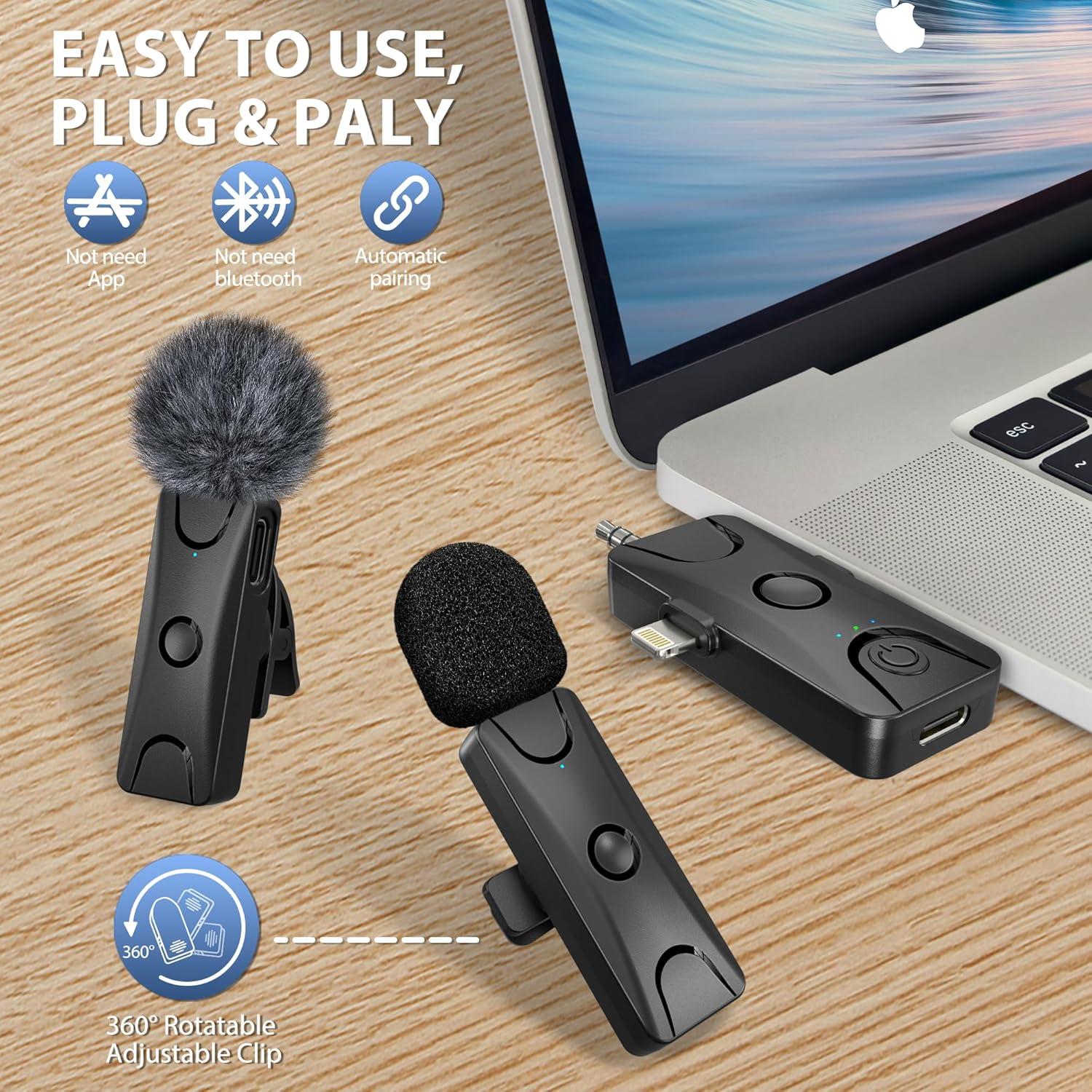 Micrófono Lavalier Inalámbrico Dralud M1 48kHz 30.48m