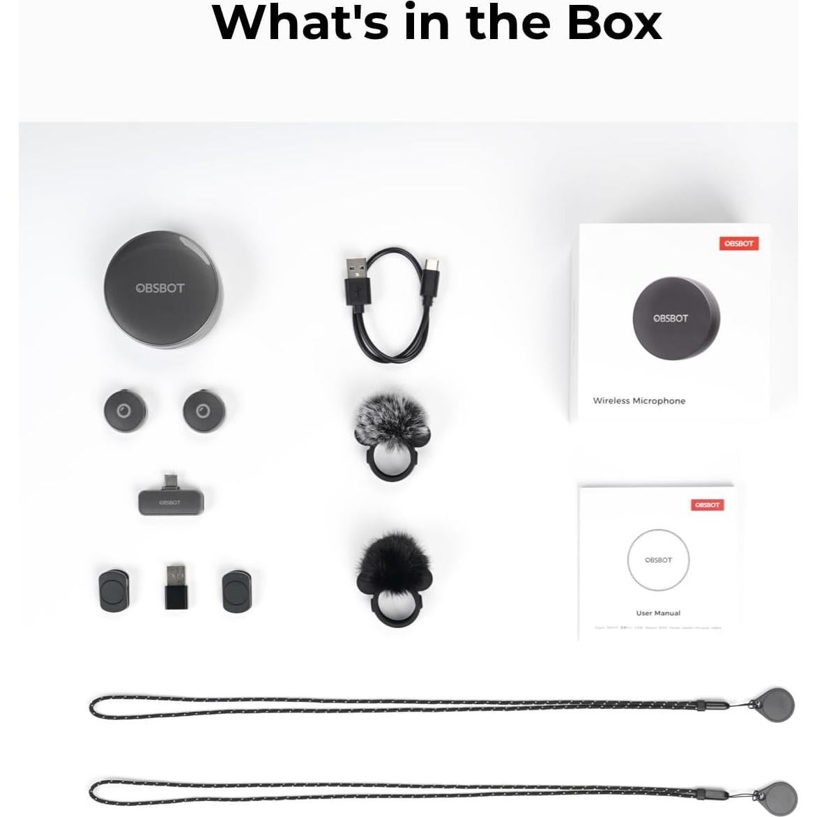 Micrófono Inalámbrico OBSBOT Vox Doble Lavalier 300m USB-C