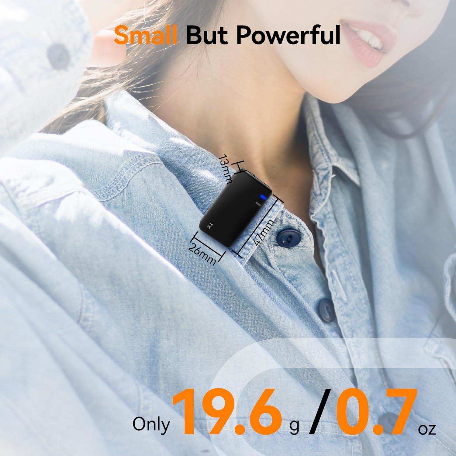 Sistema de micrófonos lavalier inalámbricos SVBONY SVMic D4 para 4 personas