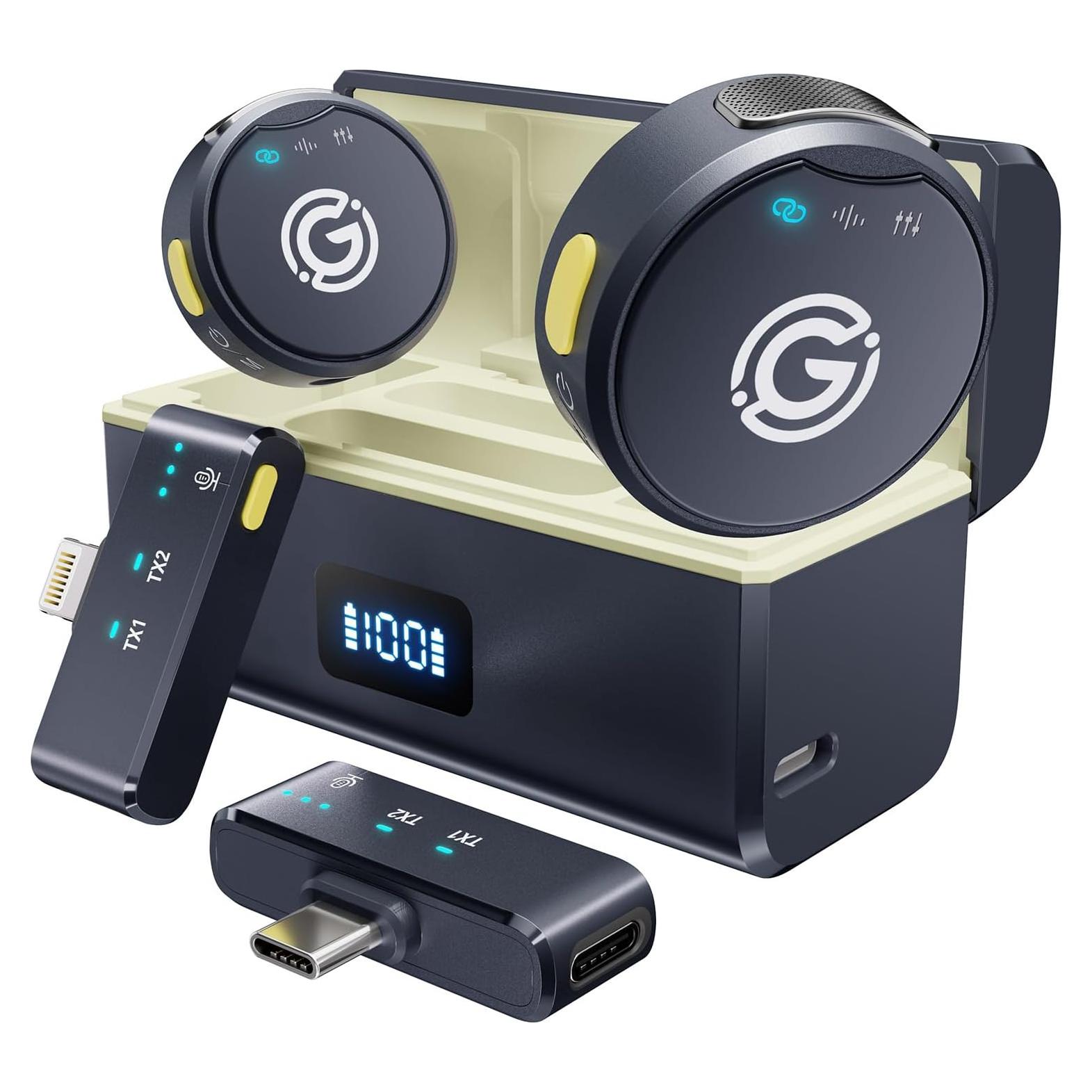 Micrófono Lavalier Inalámbrico Gamiity 35H USB-C y Lightning