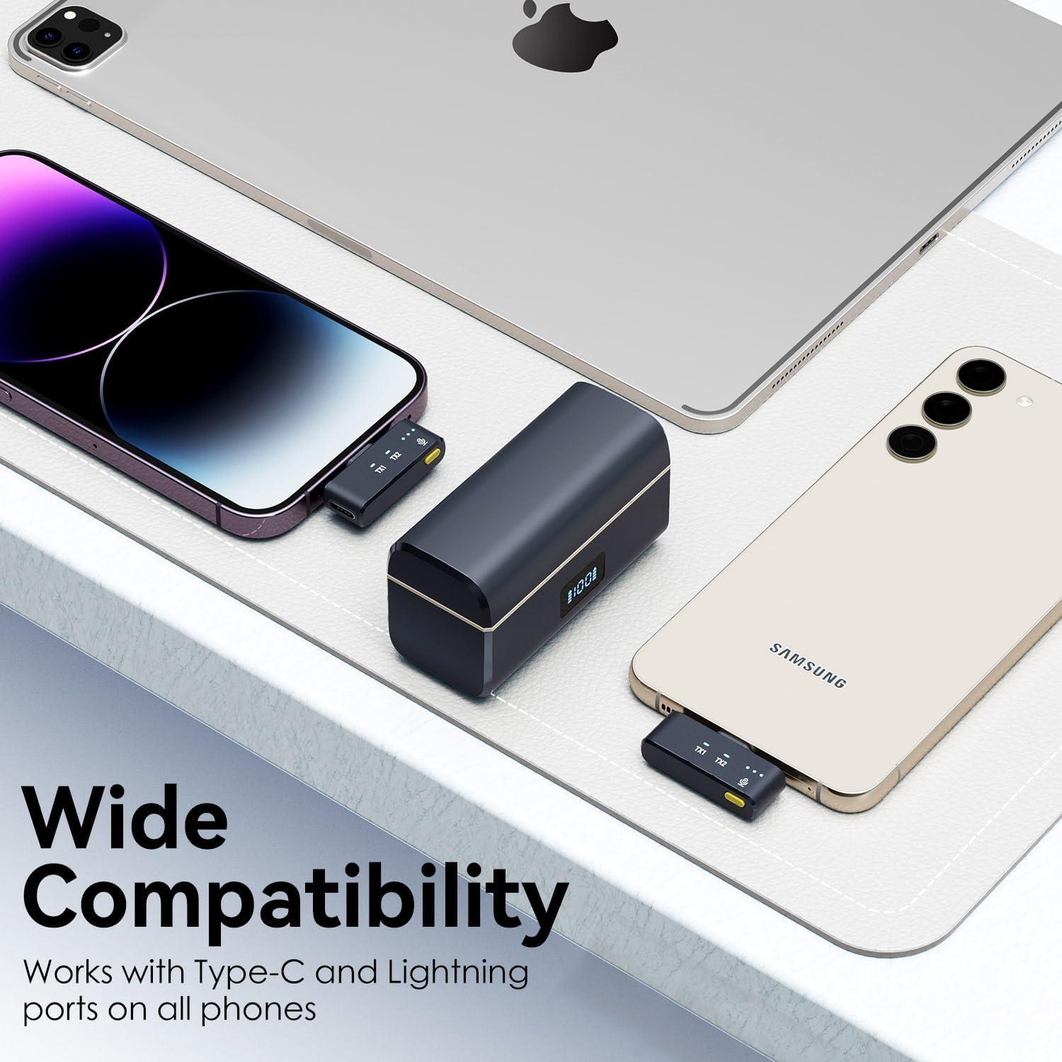 Micrófono Lavalier Inalámbrico Gamiity 35H USB-C y Lightning