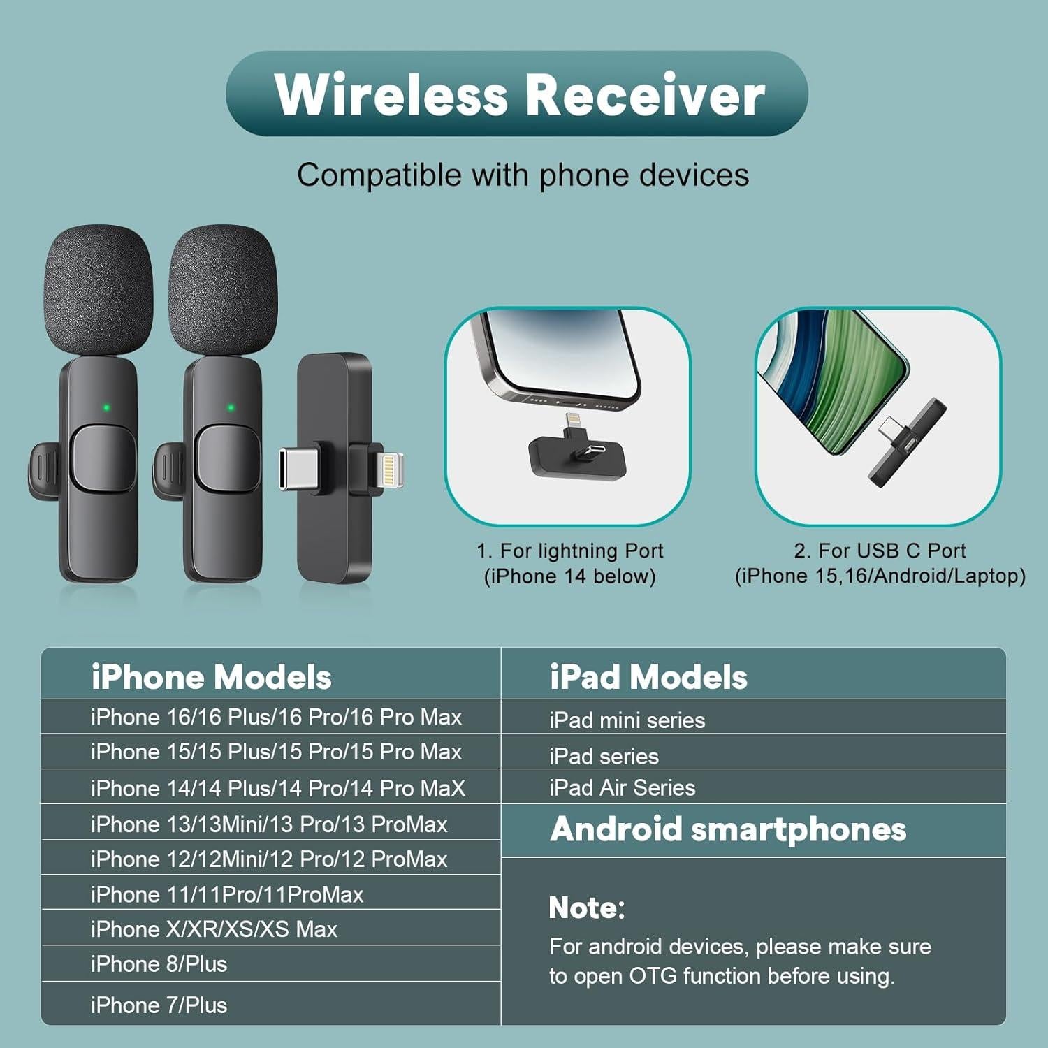 Micrófono Mini Inalámbrico MAYBESTA WM356-1 para iPhone y Android