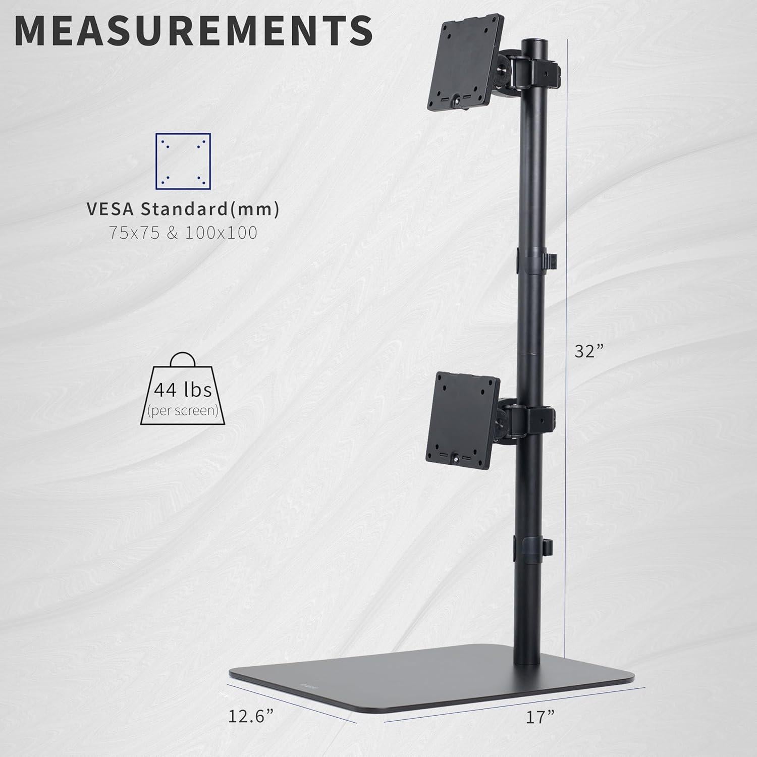 Soporte de Escritorio VIVO STAND-V202L para 2 Pantallas 49"