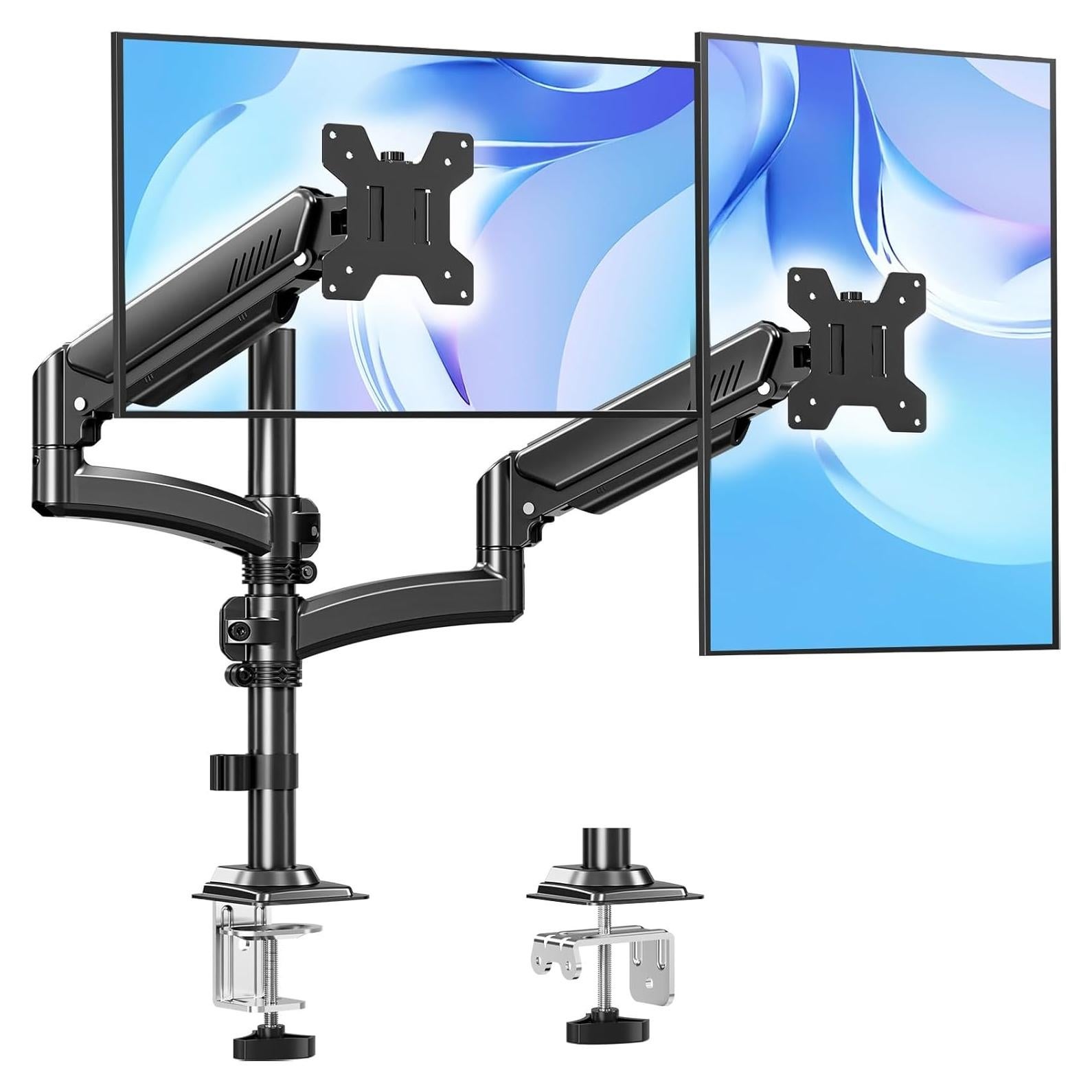 Soporte Doble para Monitor MOUNTUP Ajustable 32" Negro