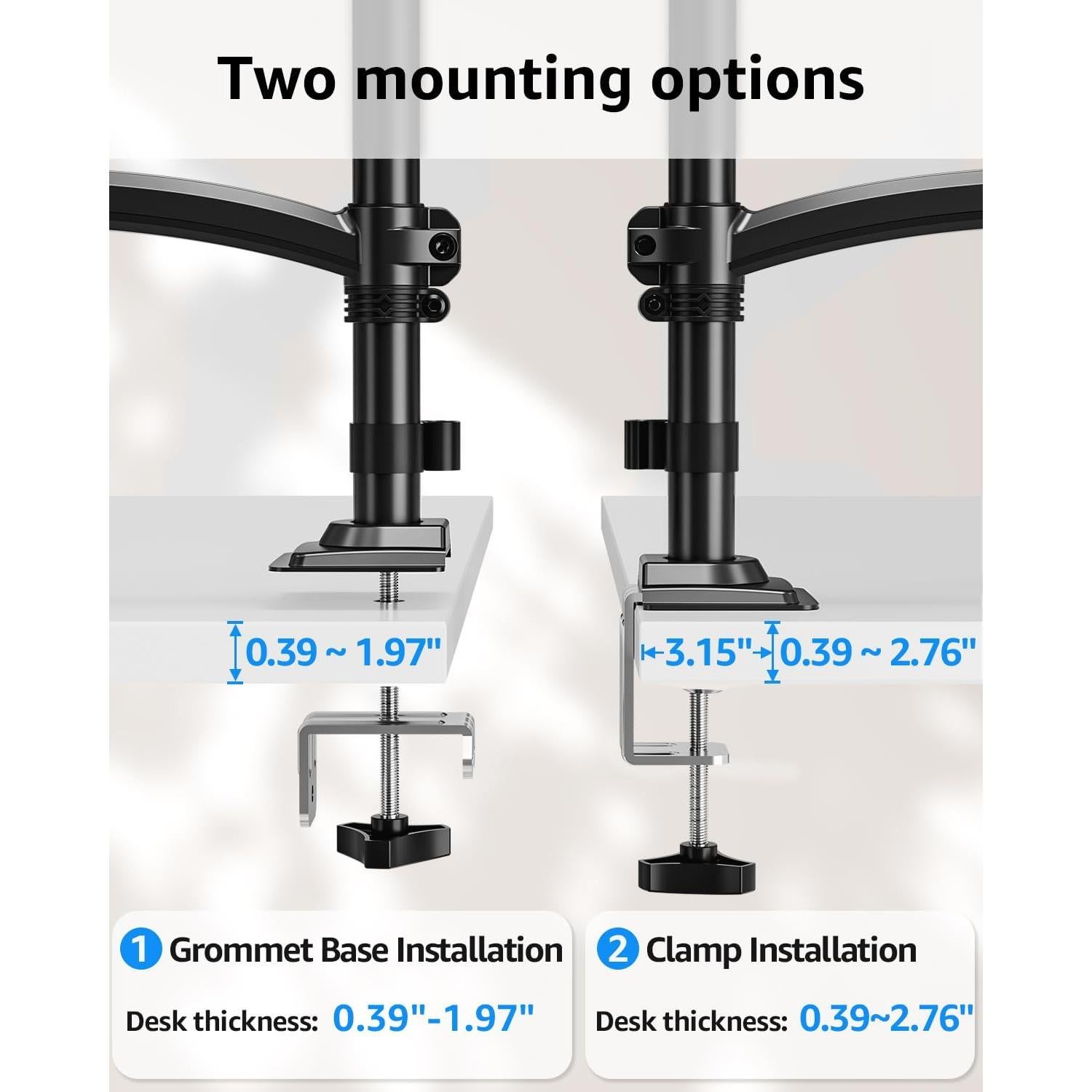 Soporte Doble para Monitor MOUNTUP Ajustable 32" Negro