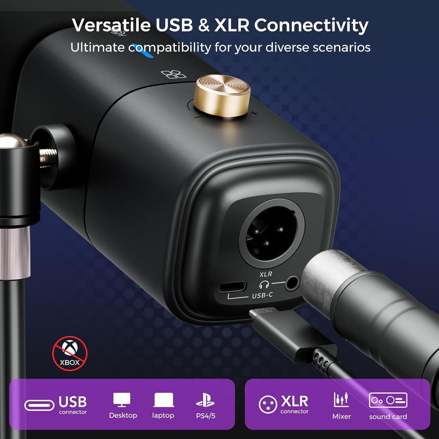 Micrófono de Condensador NearStream AM25X XLR/USB con Soporte