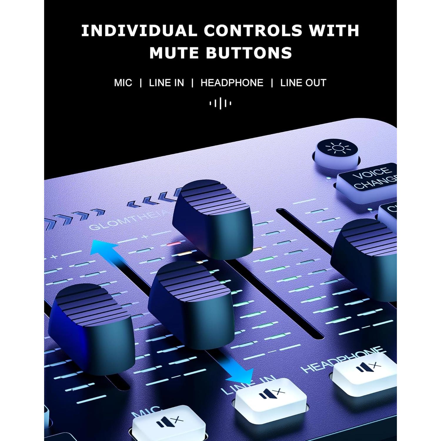 Interfaz de Audio AR011 para Juegos y Streaming - Mezclador con Cambiador de Voz