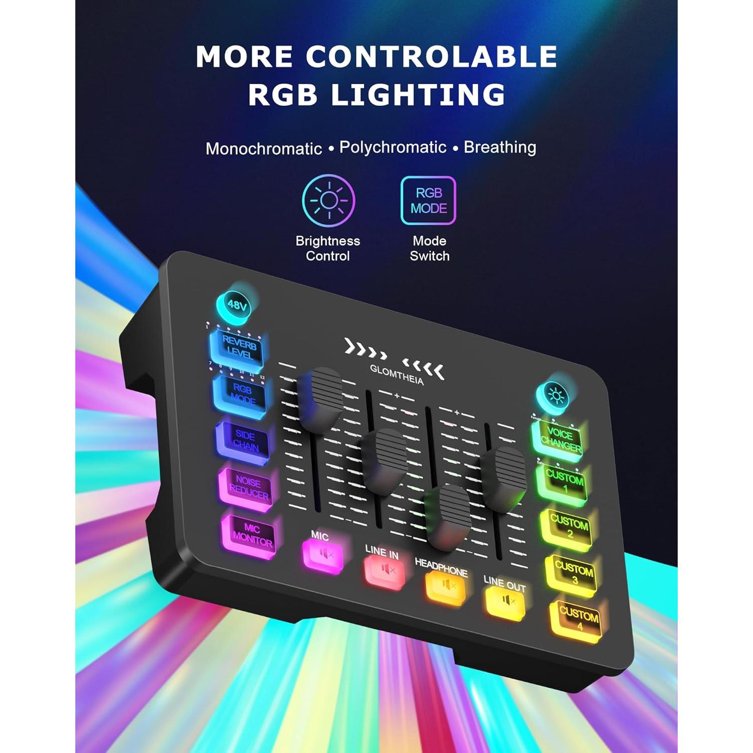 Interfaz de Audio AR011 para Juegos y Streaming - Mezclador con Cambiador de Voz