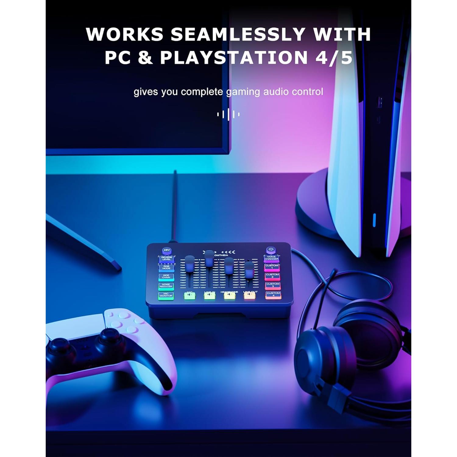 Interfaz de Audio AR011 para Juegos y Streaming - Mezclador con Cambiador de Voz