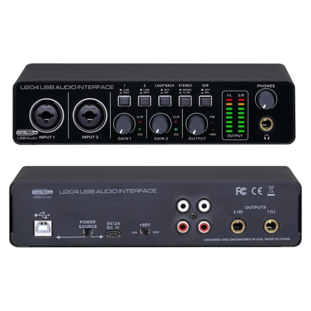 Interfaz de Audio USB BOMGE U204 2x2 para PC y Mac 32Bit/192kHz