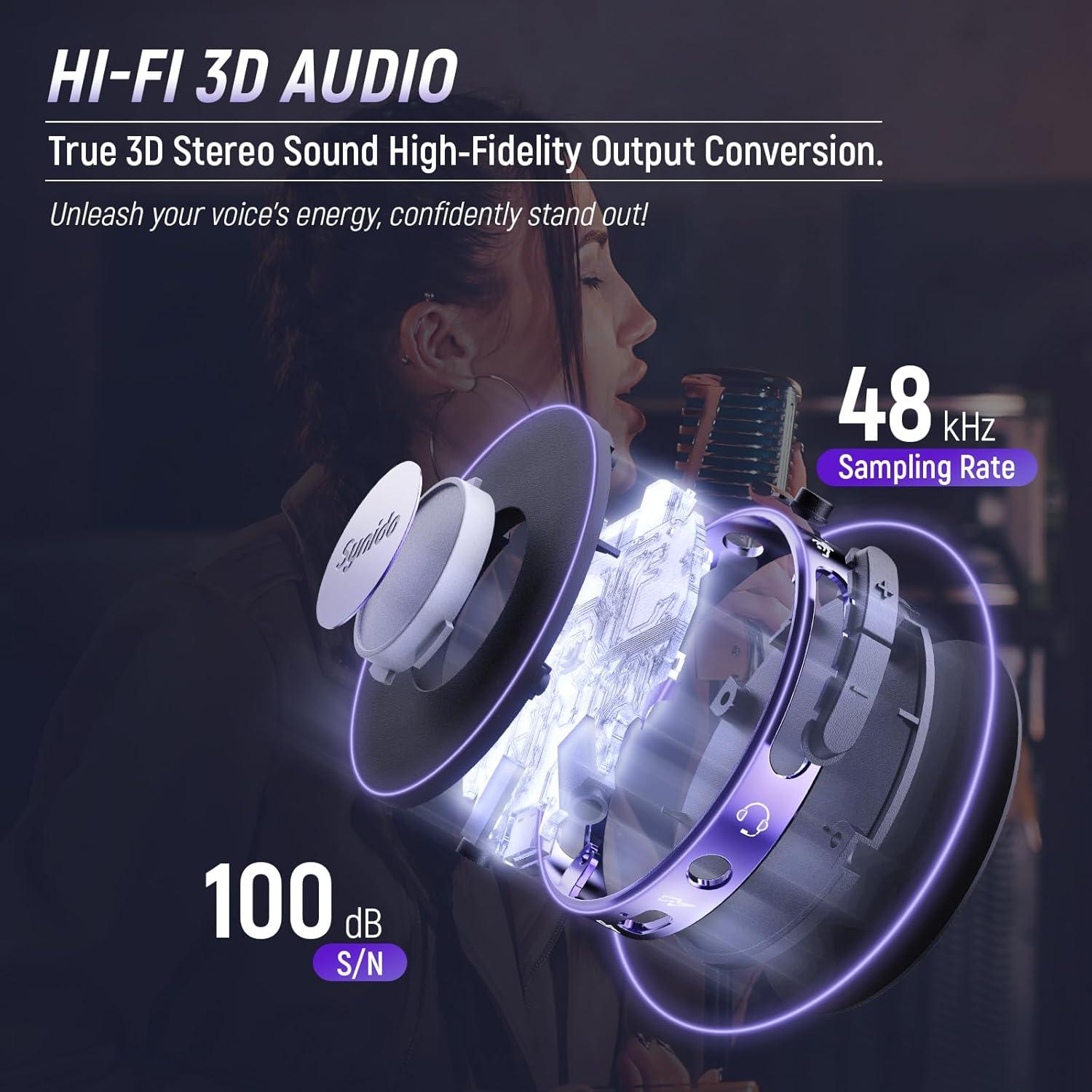 Interfaz de Audio Portátil Synido Live Dock A10 USB-C 24bit 48kHz