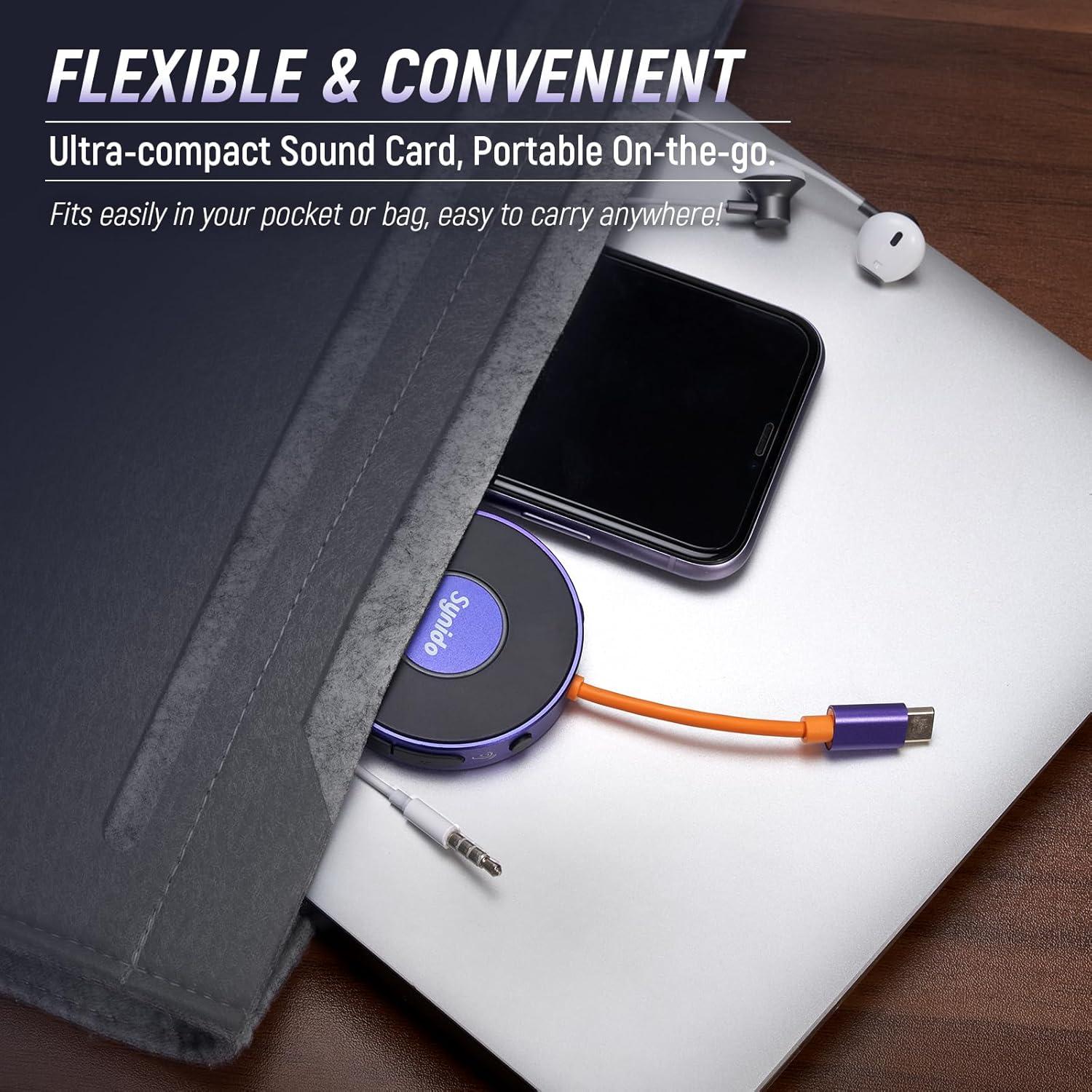 Interfaz de Audio Portátil Synido Live Dock A10 USB-C 24bit 48kHz