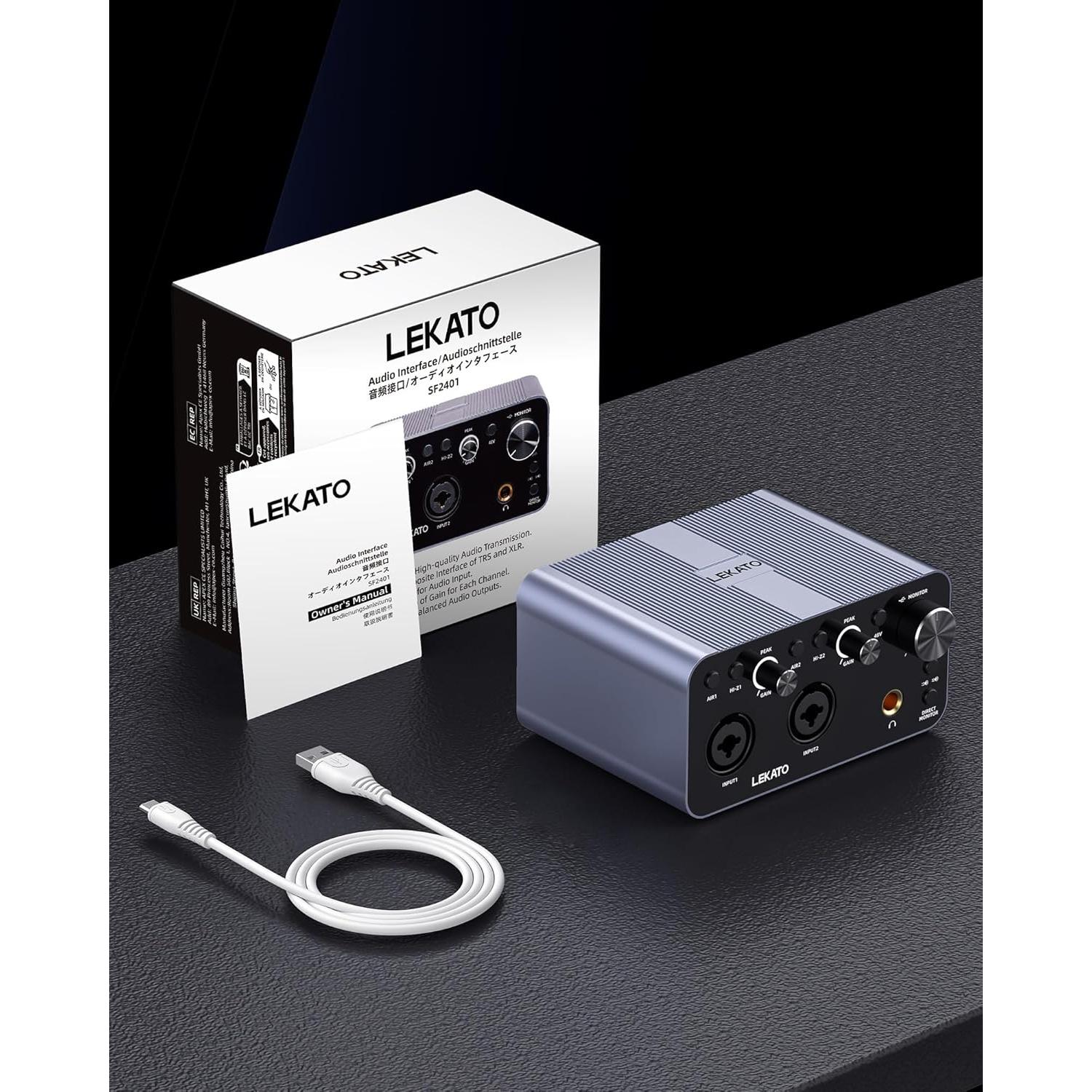 Interfaz de Audio USB LEKATO SF2401 24 bits/192kHz XLR