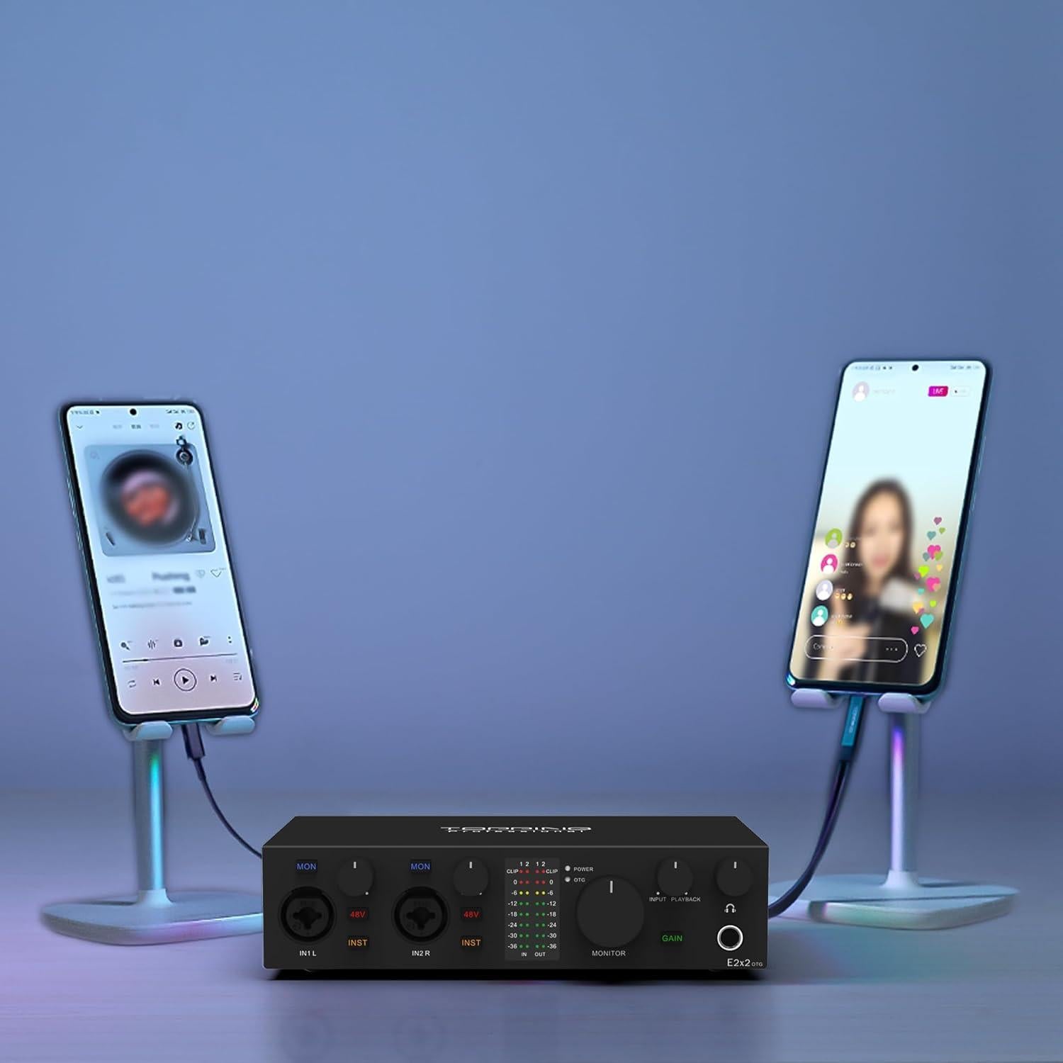 Interfaz de Audio USB Topping E2x2 OTG 192kHz/24bit - Preamplificador y Amplificador